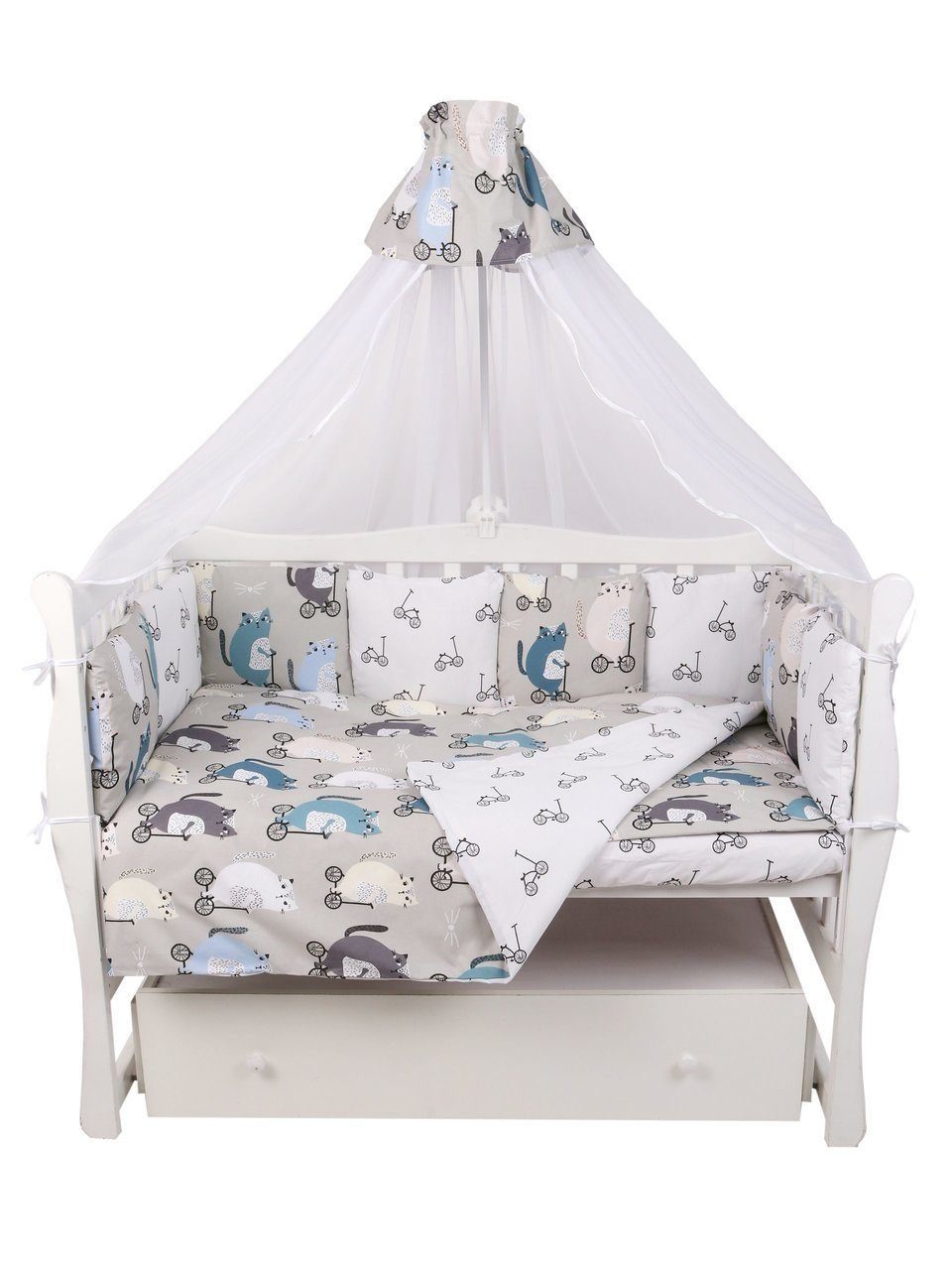 Комплект в кроватку 15 предметов AmaroBaby Велосипедисты