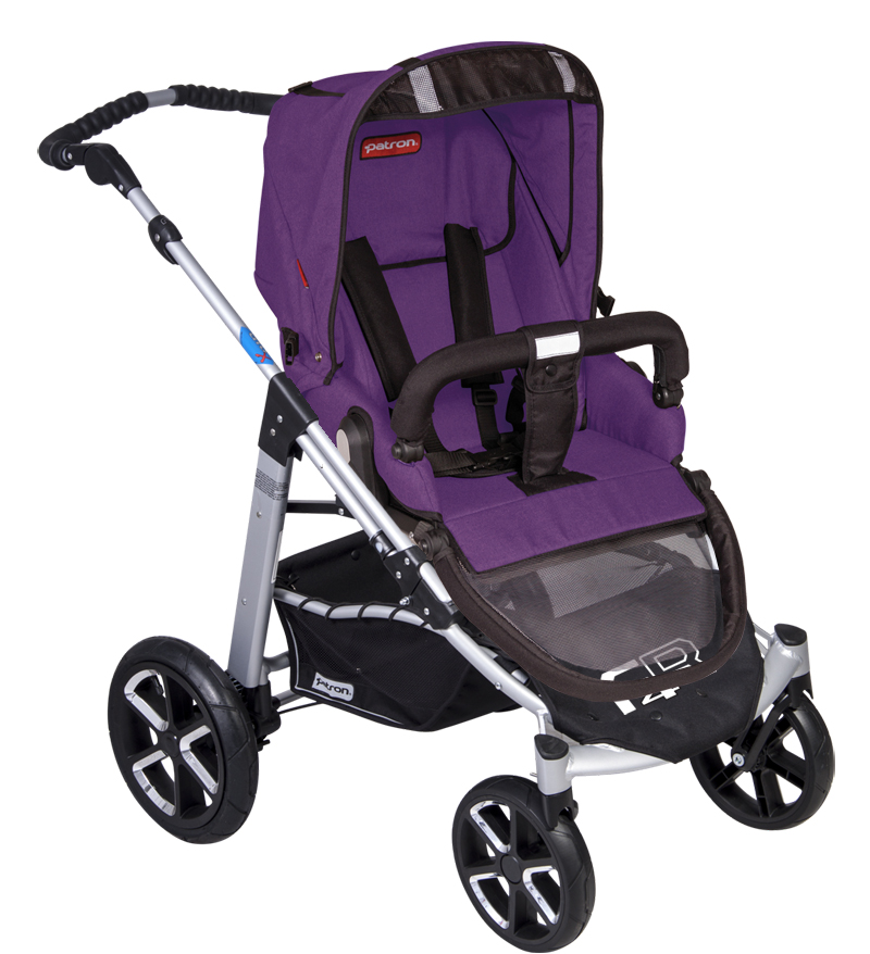 Коляска 2 в 1 Patron Fenix 4C-S (серебряная рама) spirit plum purple 658