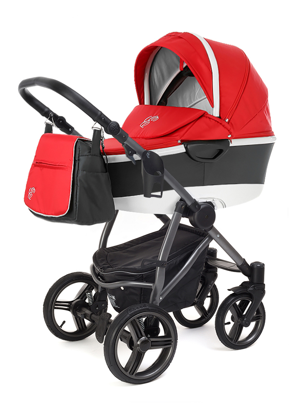 Коляска для новорожденных Esspero Newborn Lux Alu (шасси Graphite) Red