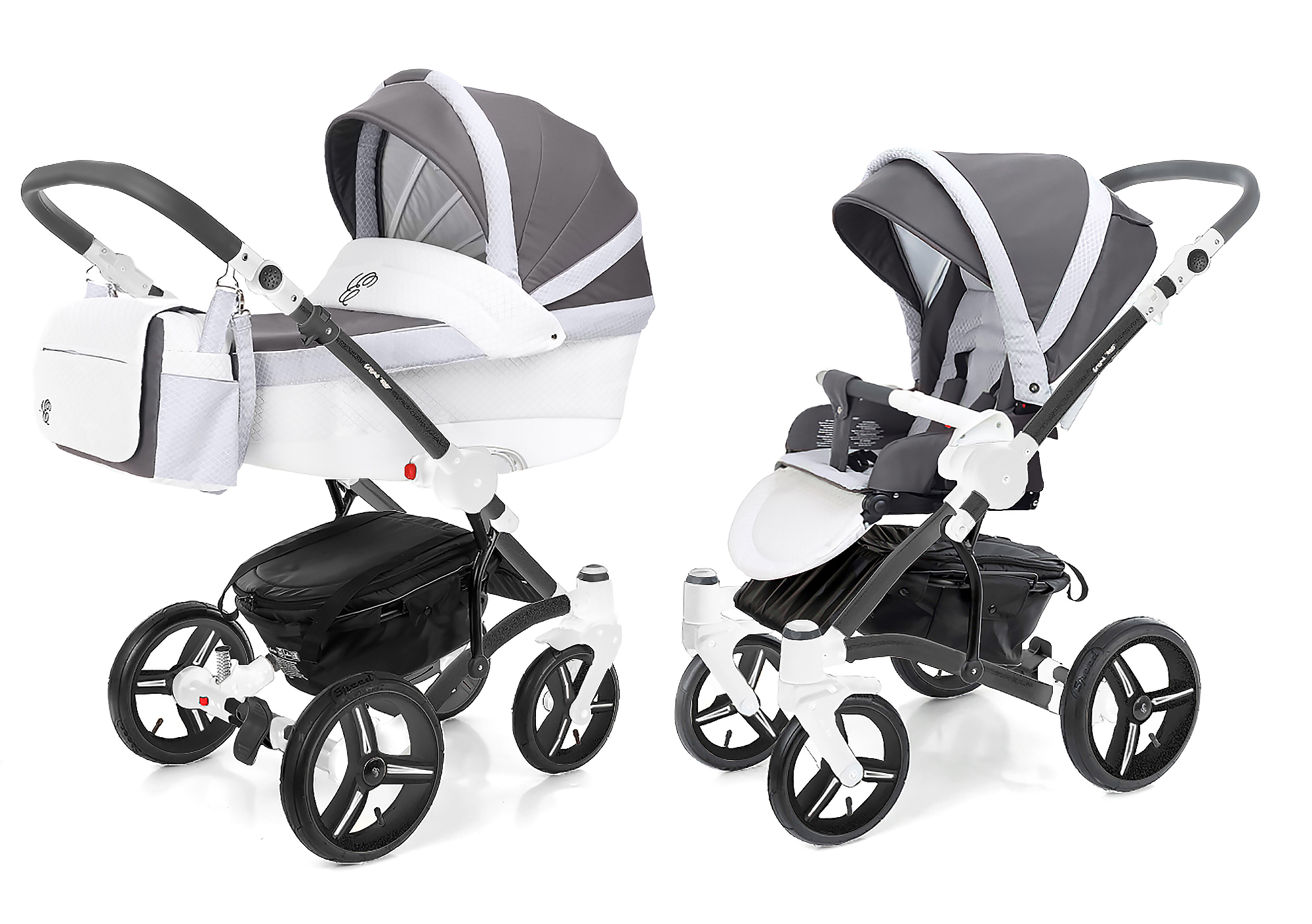 Коляска 2 в 1 Esspero Grand Tour (шасси White) Royal Light Grey