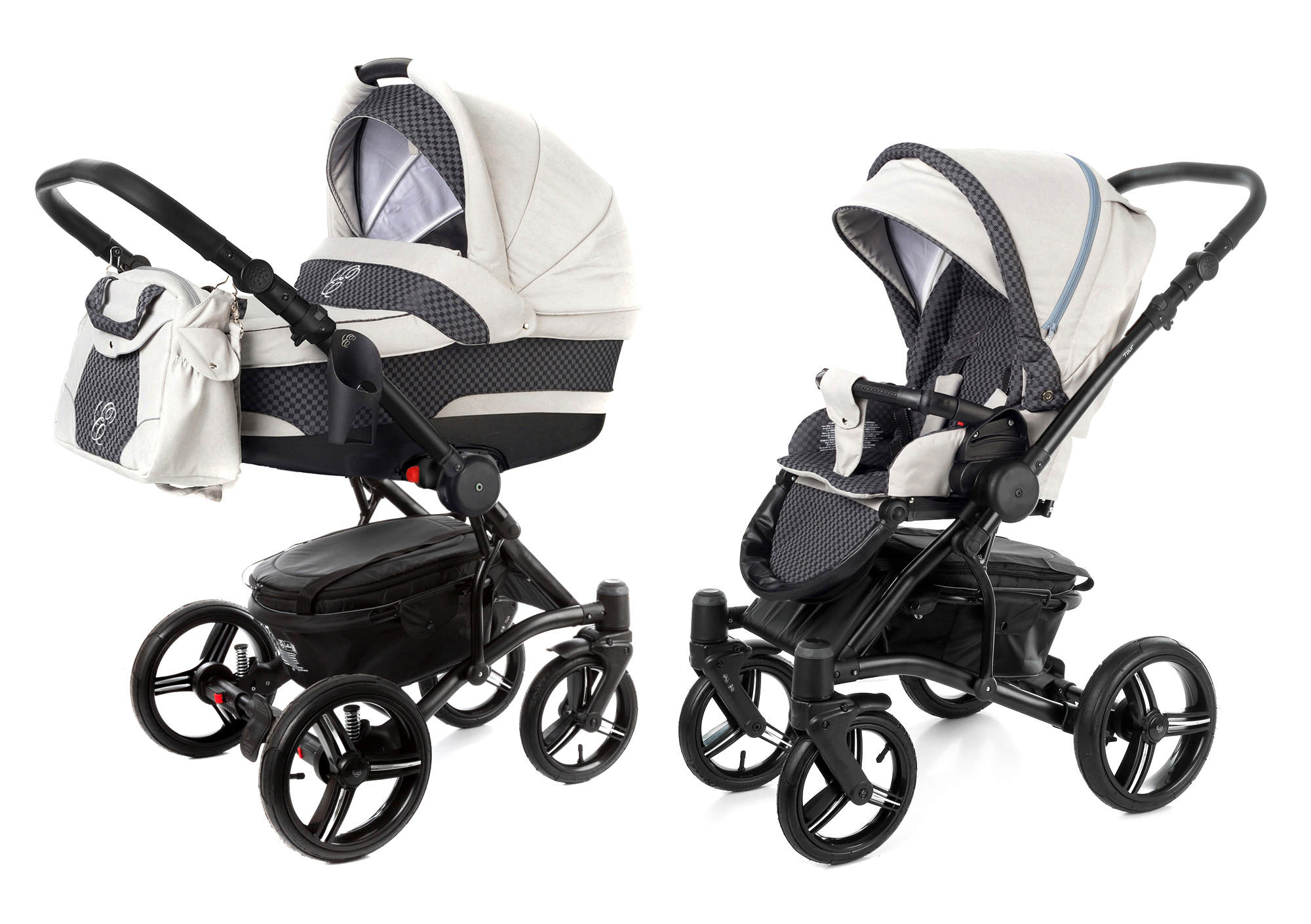 Коляска 2 в 1 Esspero Tour (шасси Black) Grey Carbon
