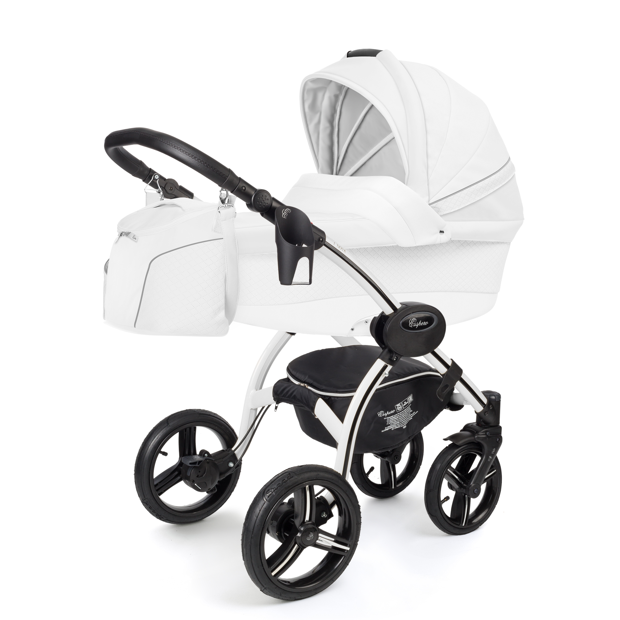 Коляска для новорожденных Esspero Grand I-Nova (шасси White) Nappa White