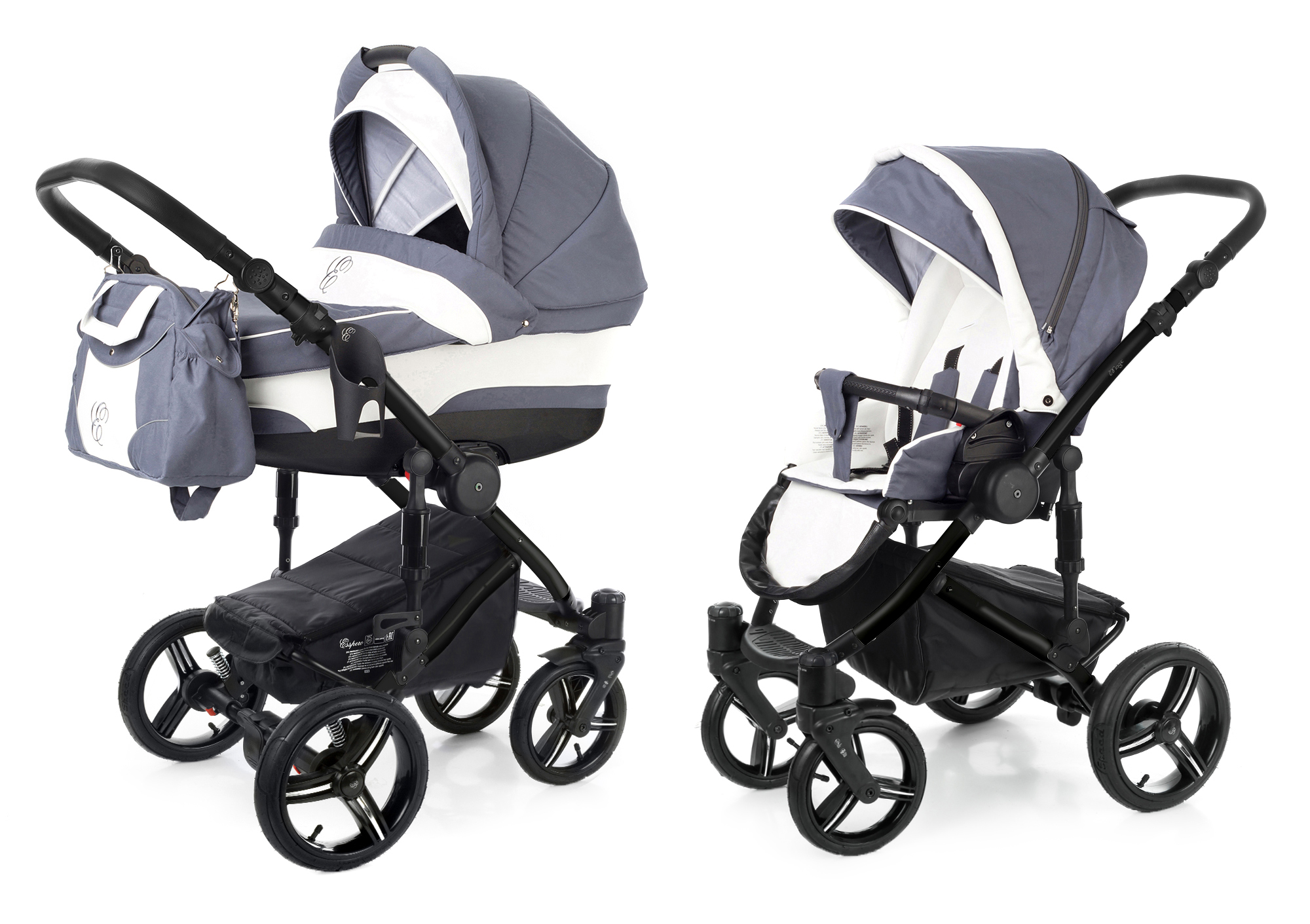 Коляска 2 в 1 Esspero Magic (шасси Black) Grey Lux
