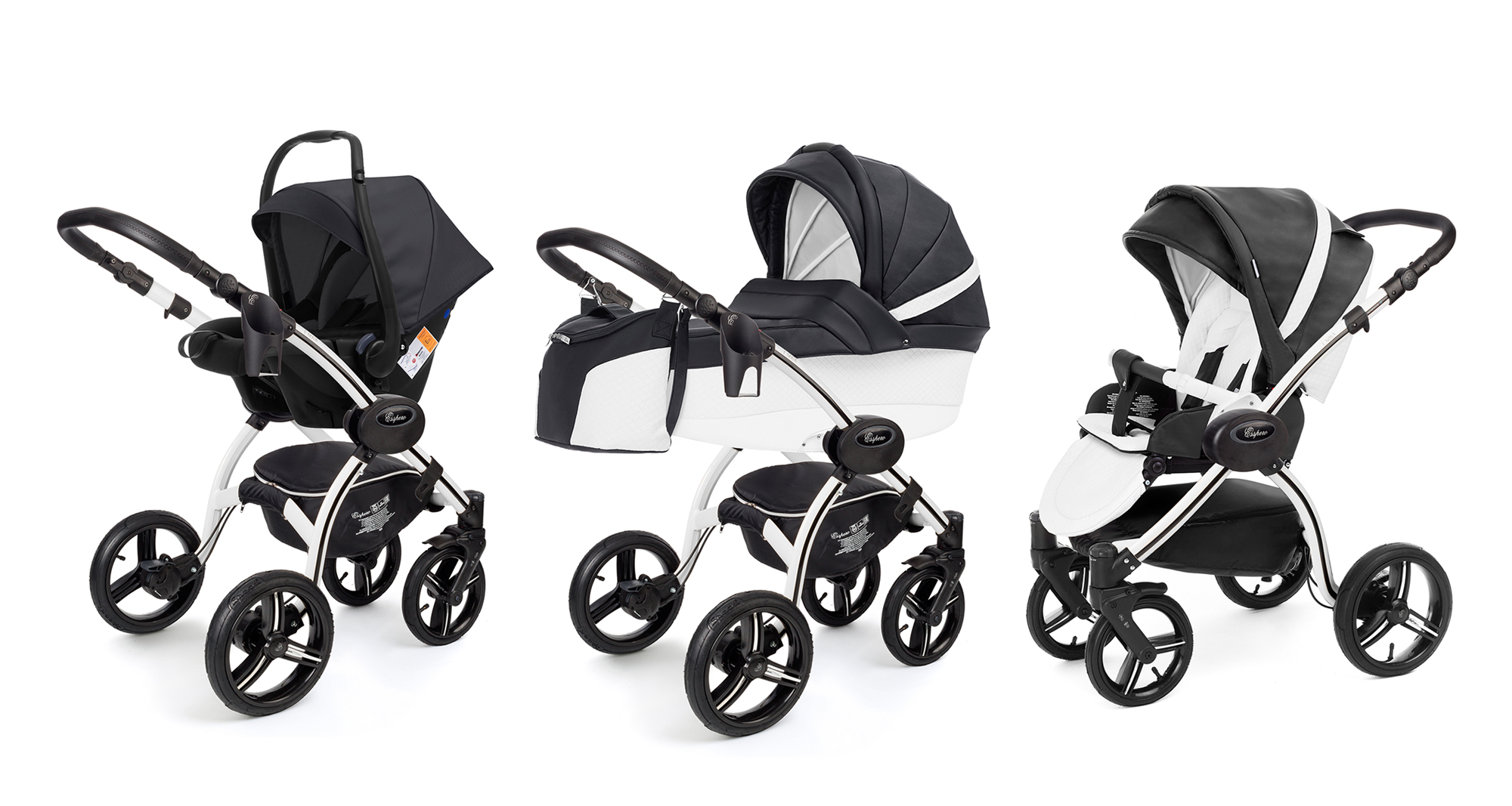 Коляска 3 в 1 Esspero Grand I-Nova (шасси White) Nappa Graphite