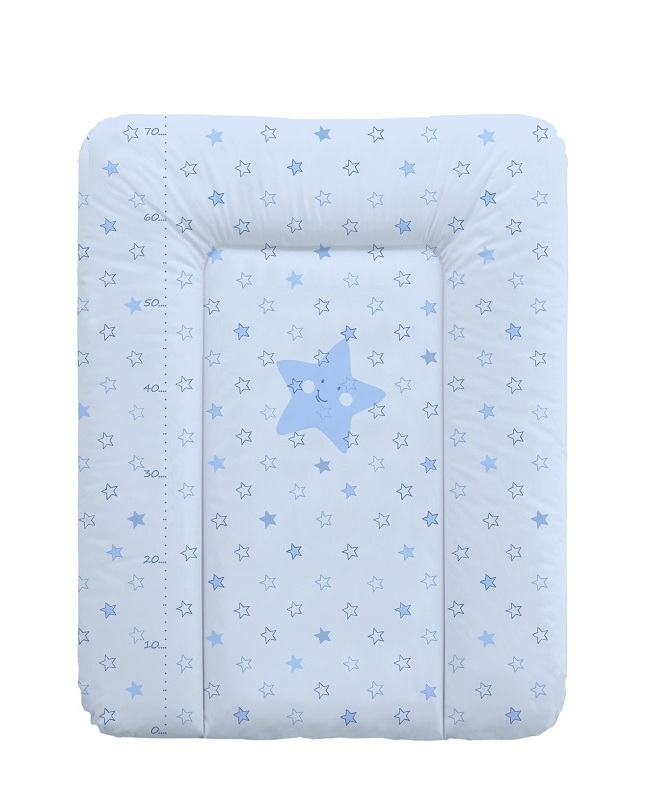Пеленальный матрац Ceba Baby мягкий на комод 70x50 см Stars Blue