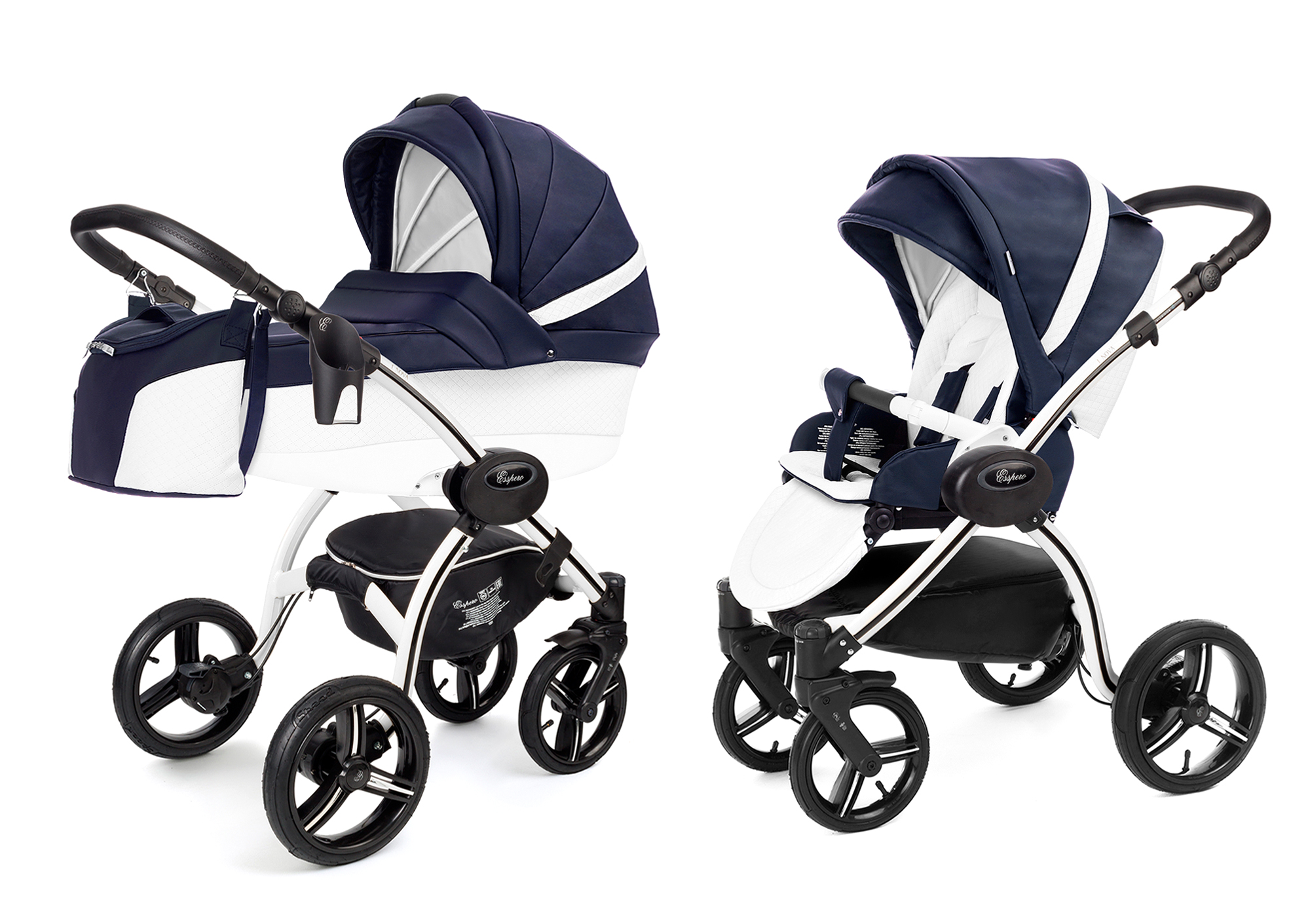 Коляска 2 в 1 Esspero Grand I-Nova (шасси White) Nappa Navy