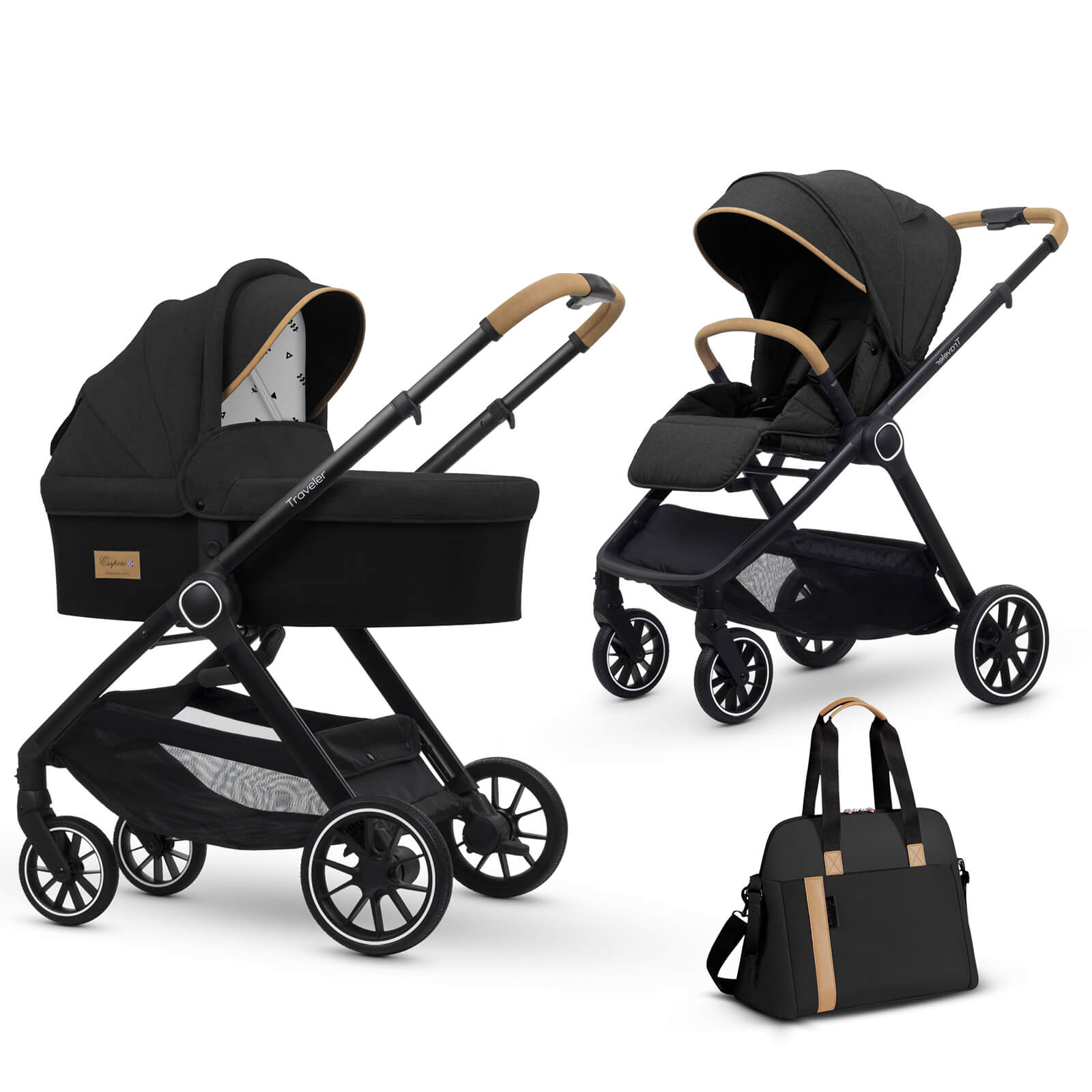 Коляска 2 в 1 Esspero Traveler + сумка Onyx