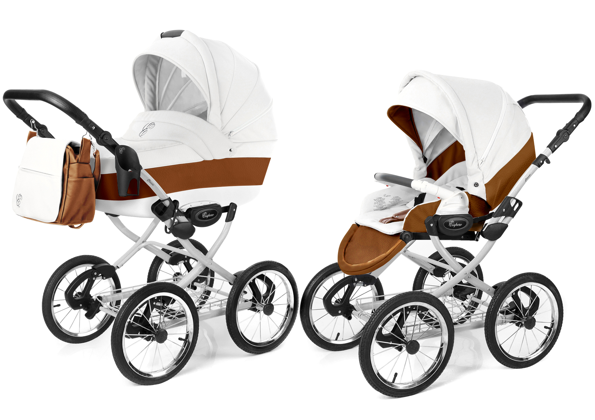 Коляска 2 в 1 Esspero Grand Classic (шасси Grey) Orange leatherette