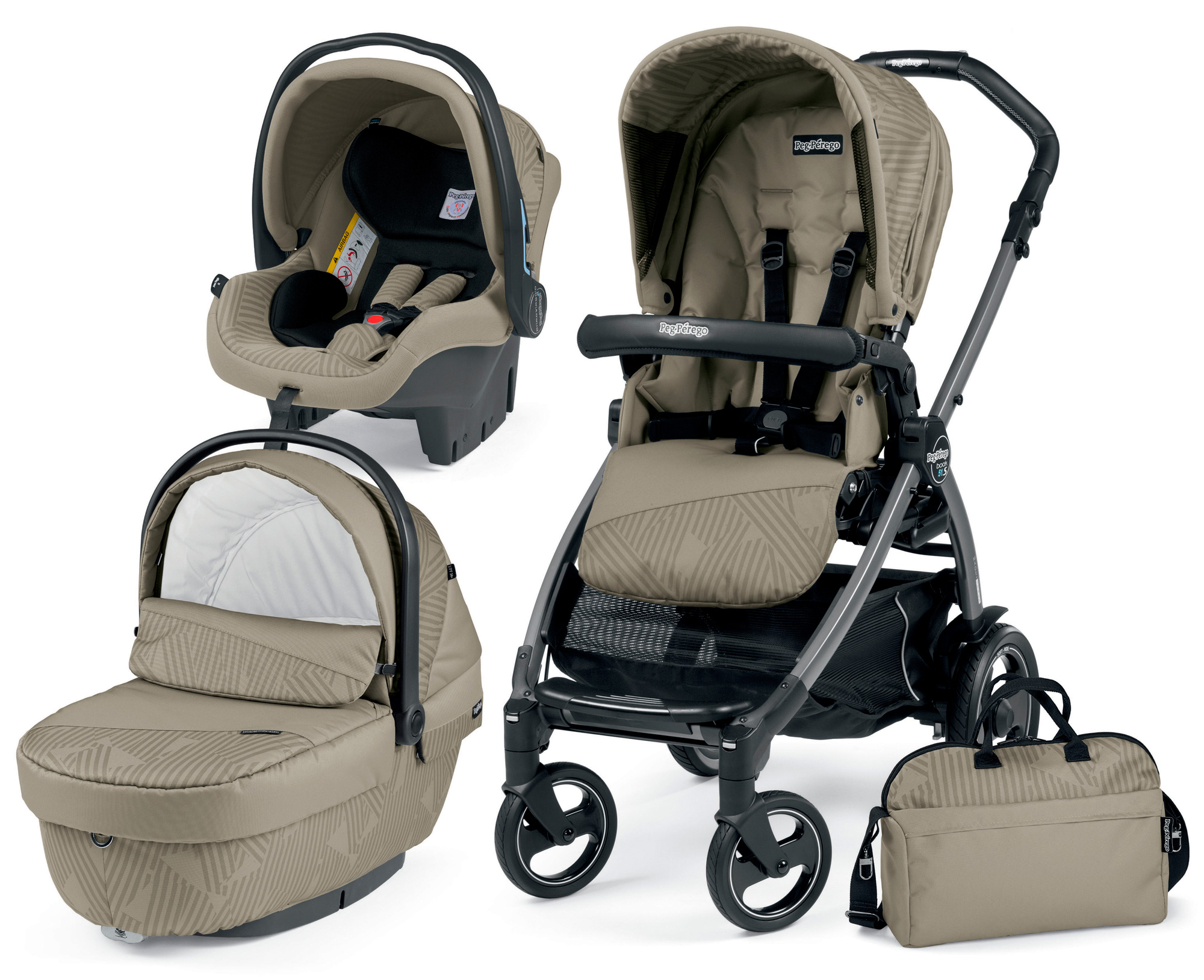 Коляска 3 в 1 Peg Perego Book Plus Geo Set Modular Geo Beige