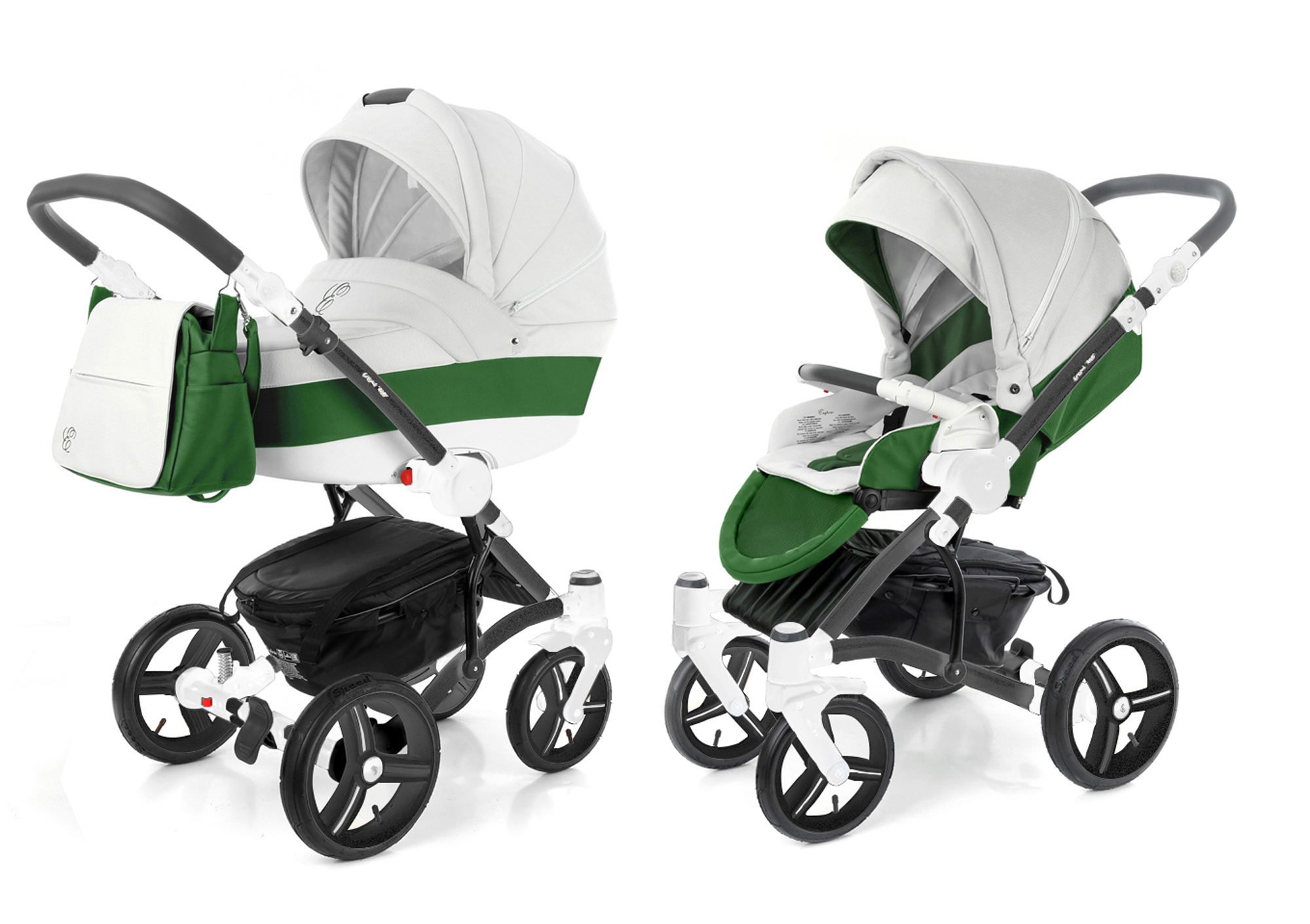 Коляска 2 в 1 Esspero Grand Tour (шасси White) Apple leatherette