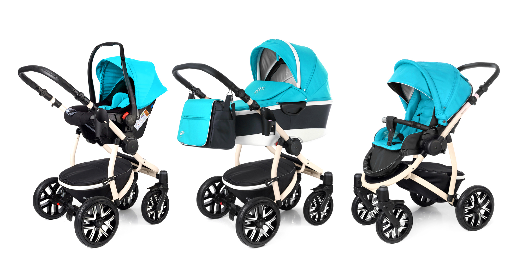 Коляска 3 в 1 Esspero Discovery Alu (шасси Beige) Aqua