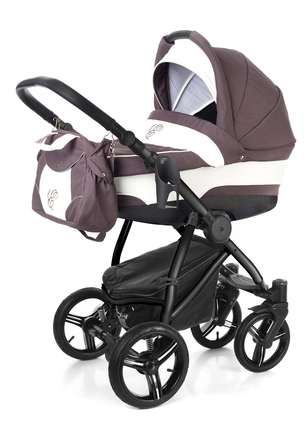 Коляска для новорожденных Esspero Newborn Lux (шасси Black) Brown Lux
