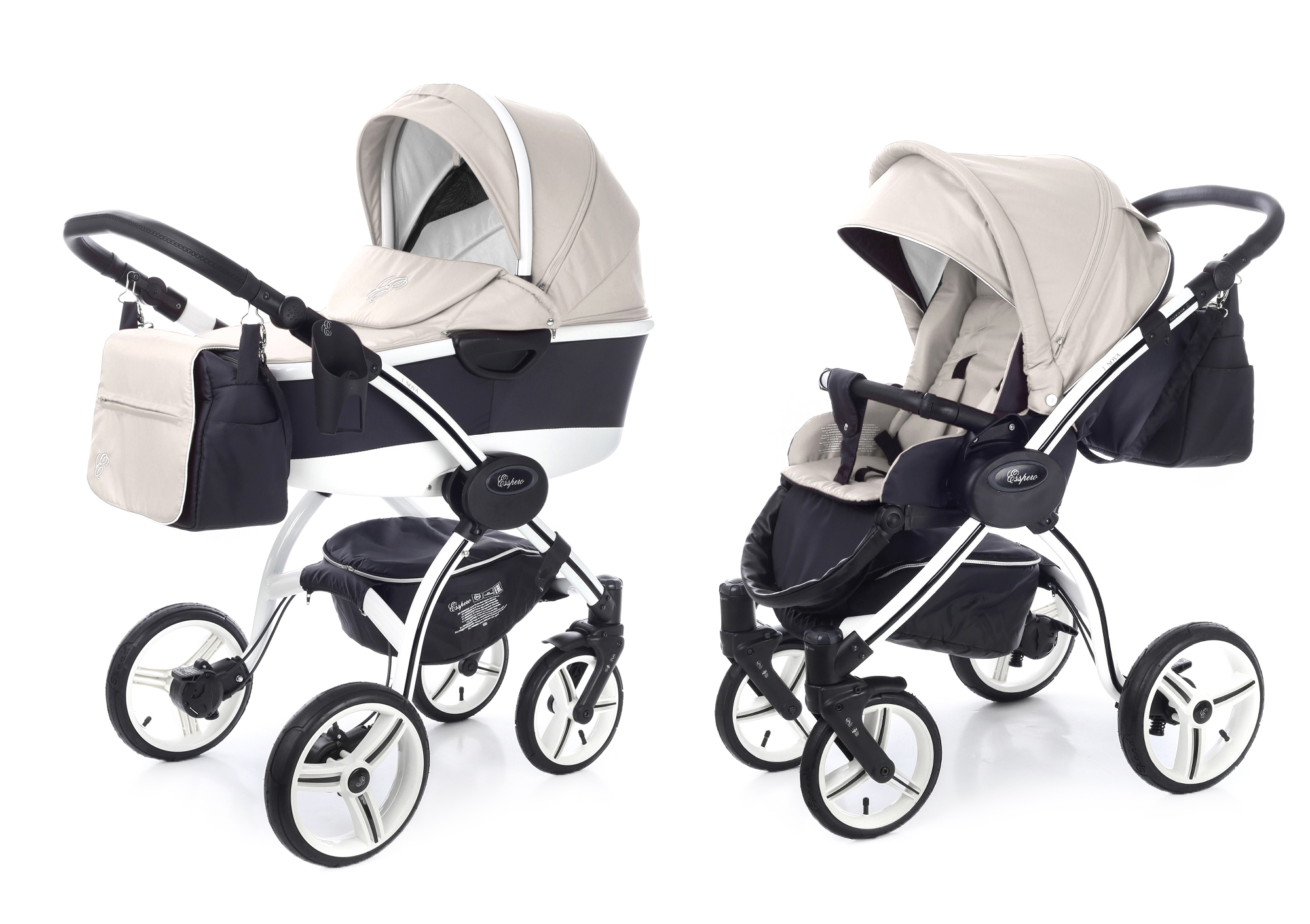 Коляска 2 в 1 Esspero I-Nova Alu (шасси White) Beige