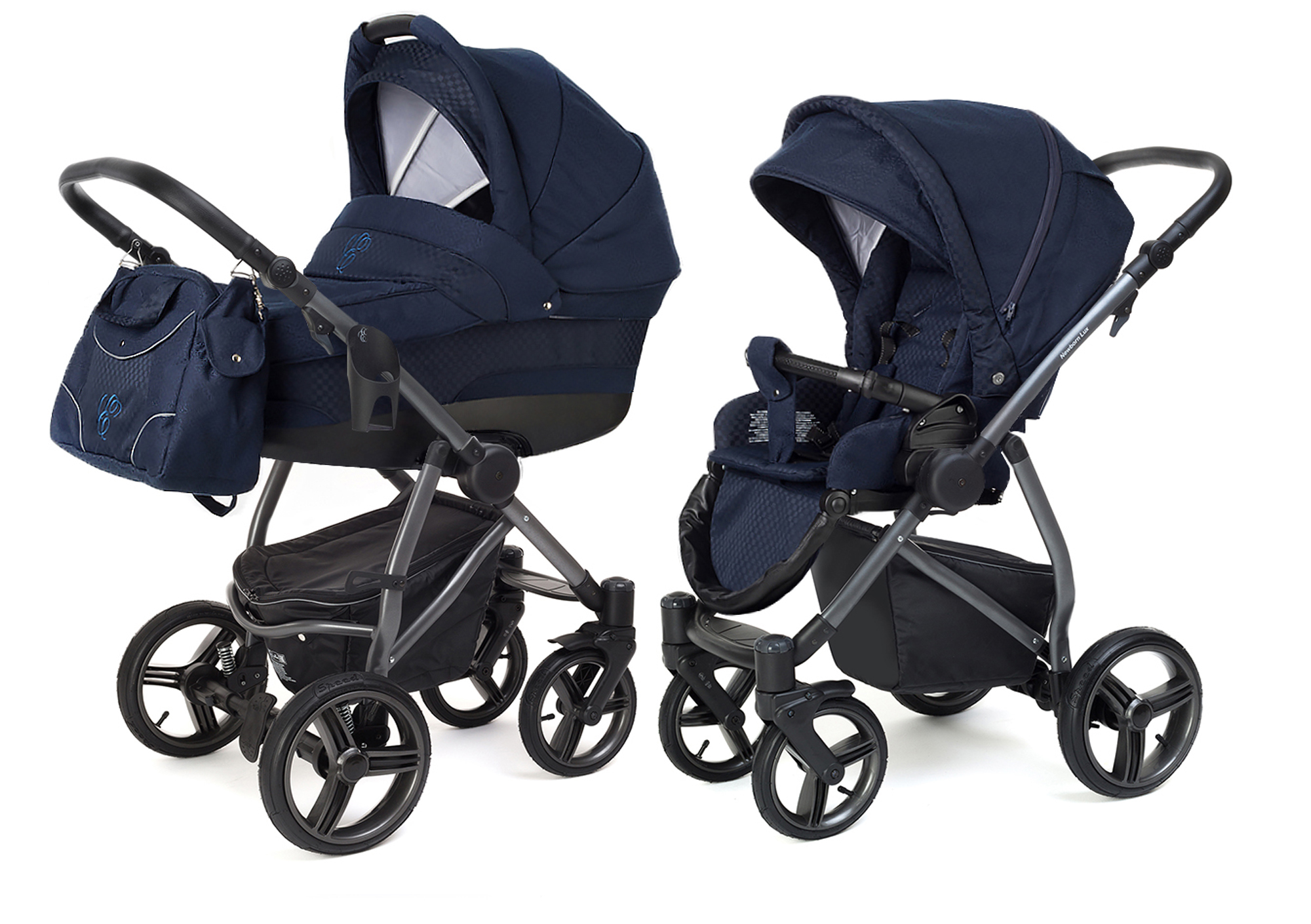 Коляска 2 в 1 Esspero Newborn Lux (шасси Graphite) Mar Carbon