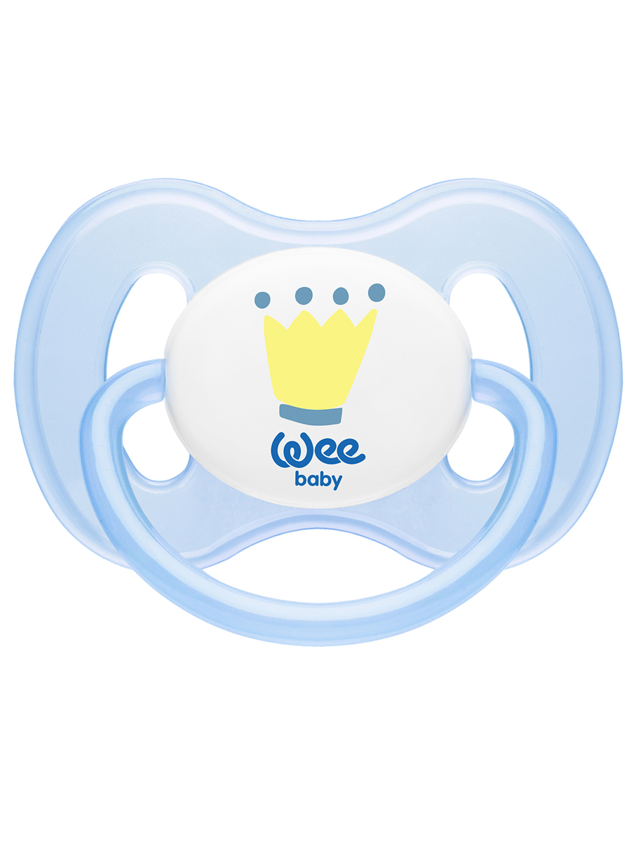Ортодонтическая соска-пустышка WeeBaby BUTTERFLY, с 6 месяцев синий