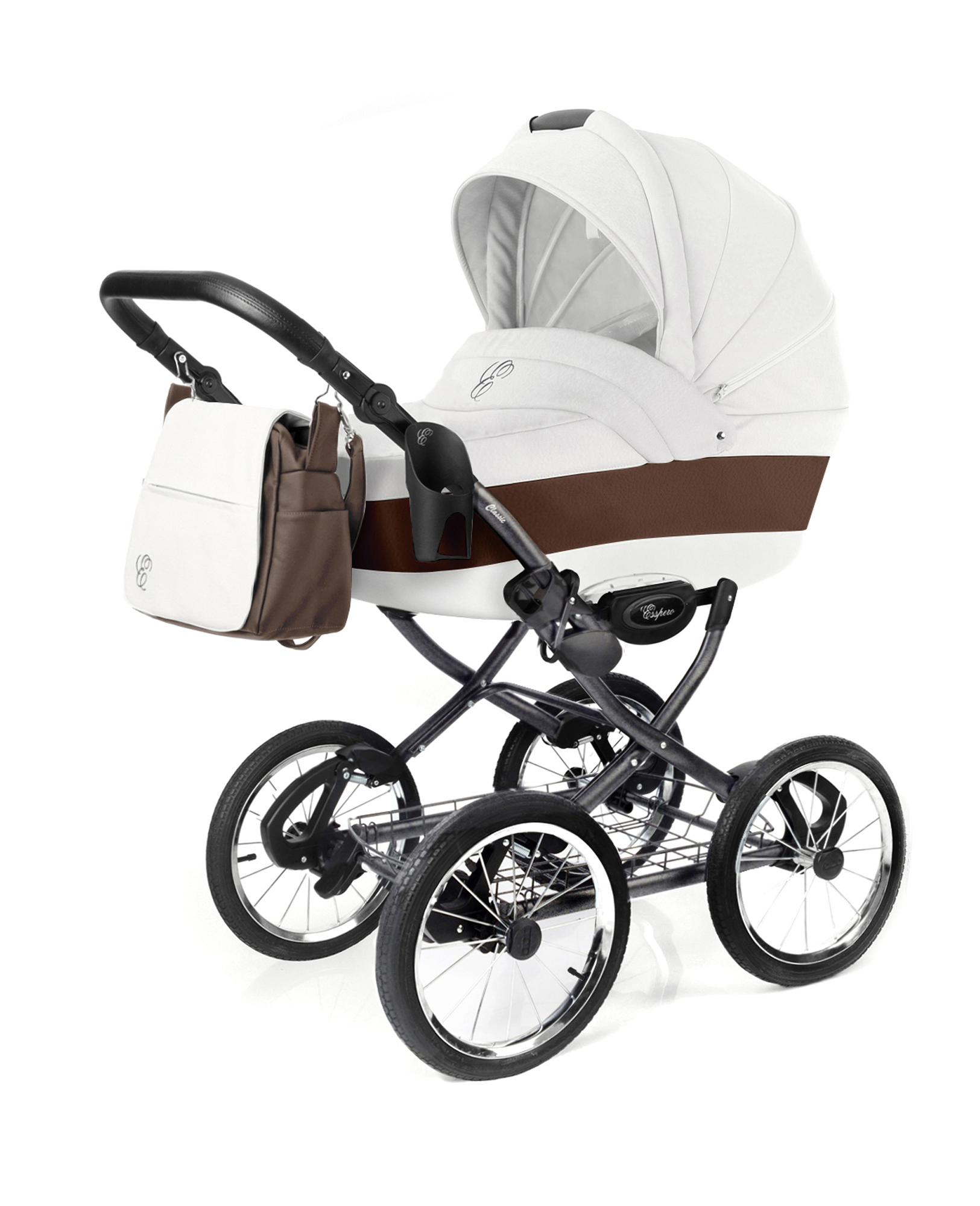 Коляска для новорожденных Esspero Grand Classic (шасси Graphite) Canella leatherette