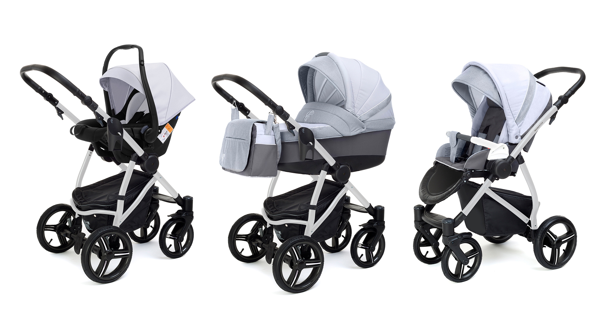 Коляска 3 в 1 Esspero Grand Newborn Lux (шасси Grey) Grey Stone