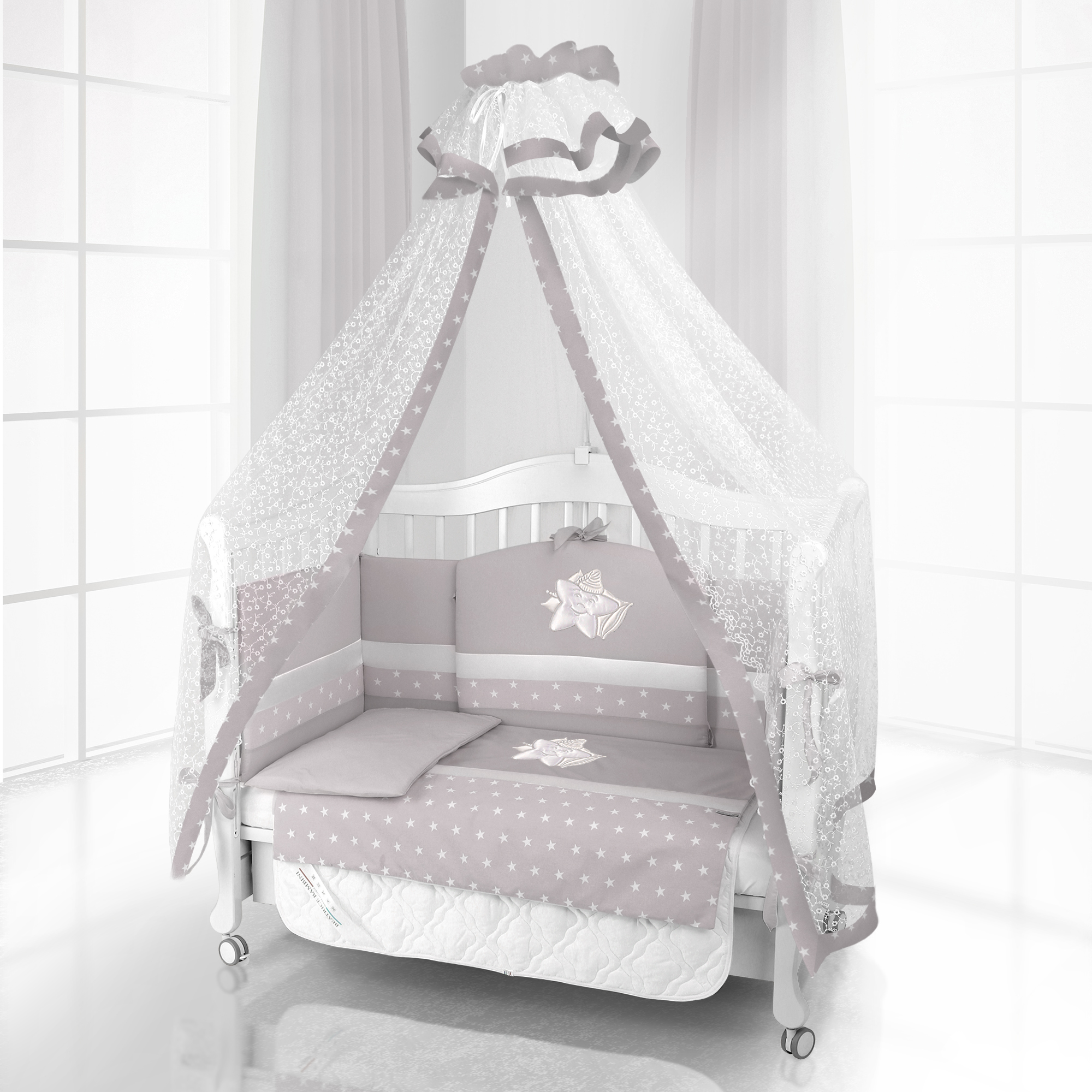 Комплект постельного белья Beatrice Bambini Unico Smile (125х65) grigio grigio