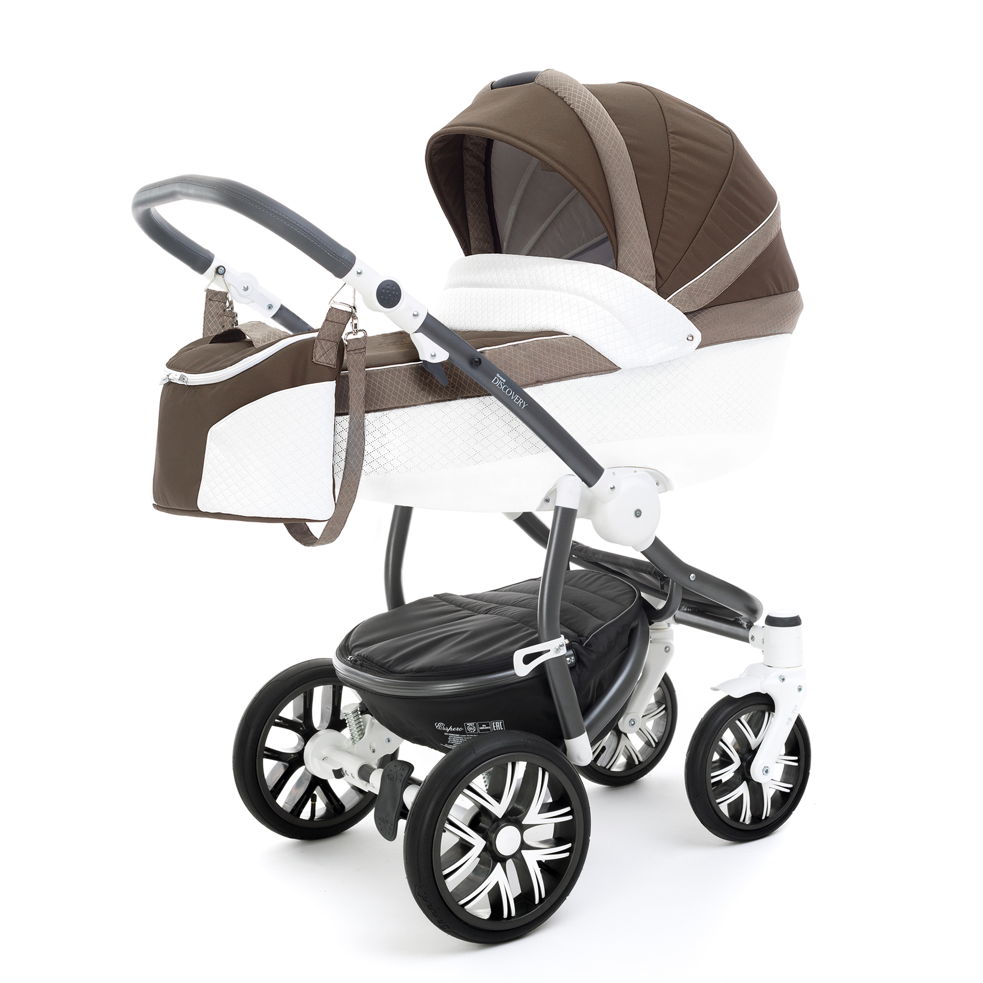 Коляска для новорожденных Esspero Grand Discovery (шасси Graphite White) Royal Brown