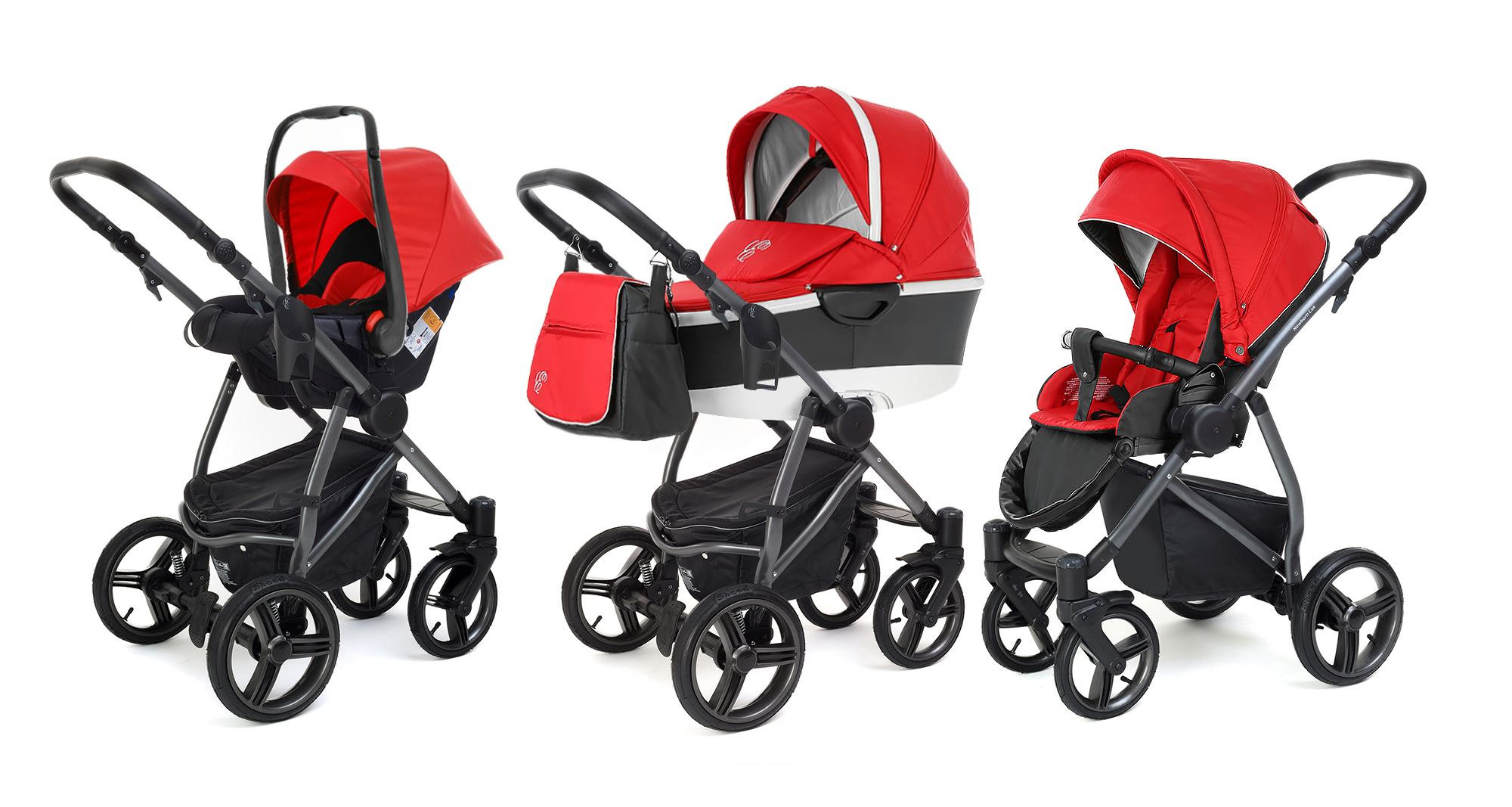 Коляска 3 в 1 Esspero Newborn Lux Alu (шасси Graphite) Red
