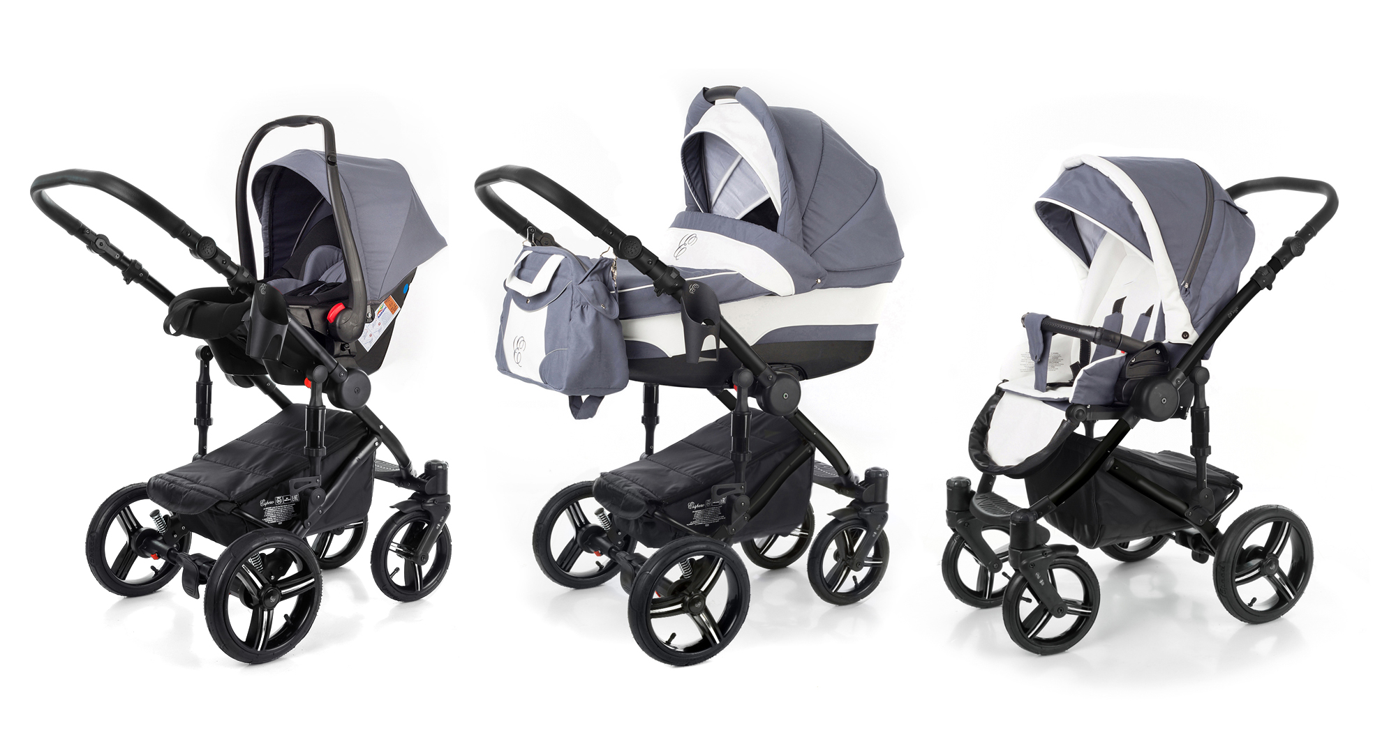Коляска 3 в 1 Esspero Magic (шасси Black) Grey Lux