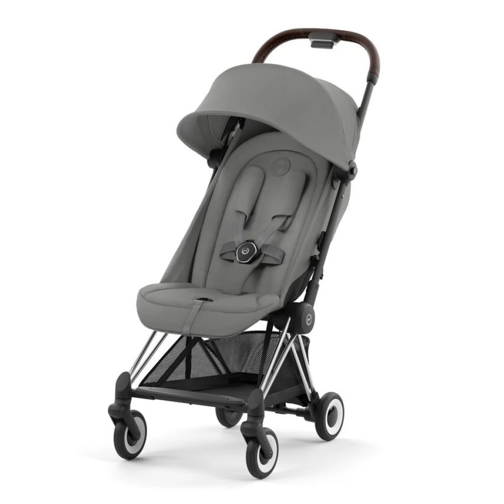 Прогулочная коляска Cybex Coya Chrome Brown Mirage Grey + дождевик + бампер