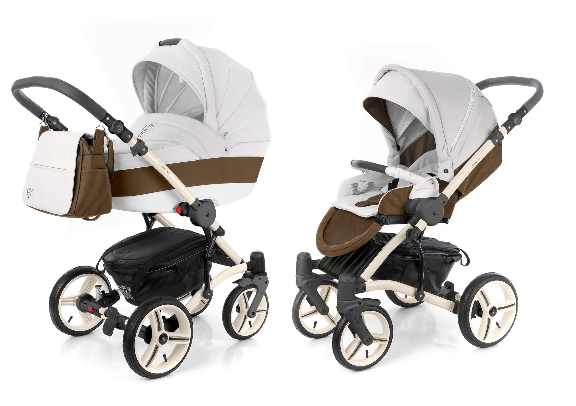 Коляска 2 в 1 Esspero Grand Tour (шасси Beige) Canella leatherette