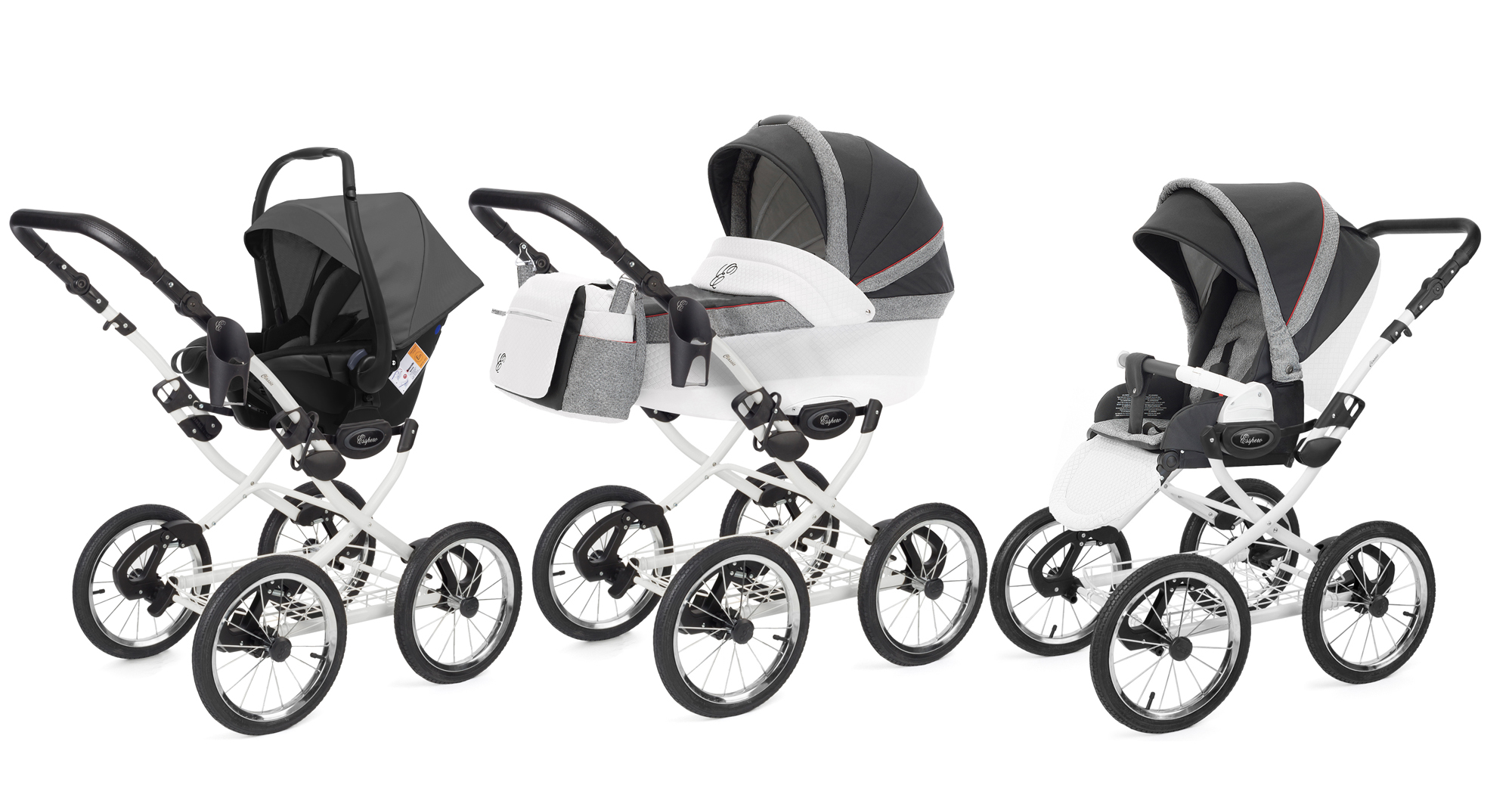 Коляска 3 в 1 Esspero Grand Classic (шасси White) Royal Grey