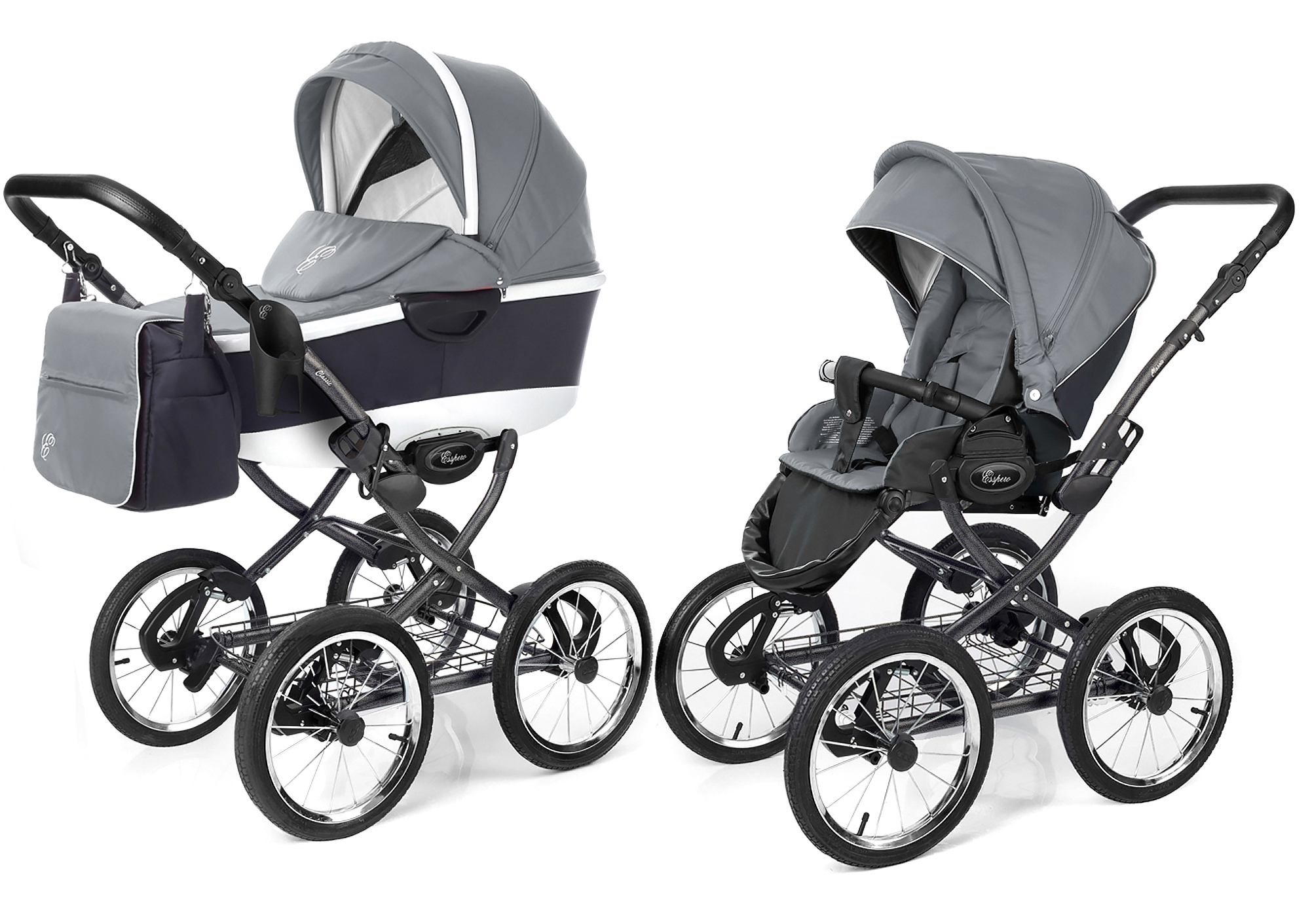 Коляска 2 в 1 Esspero Classic Alu (шасси Graphite) Grey