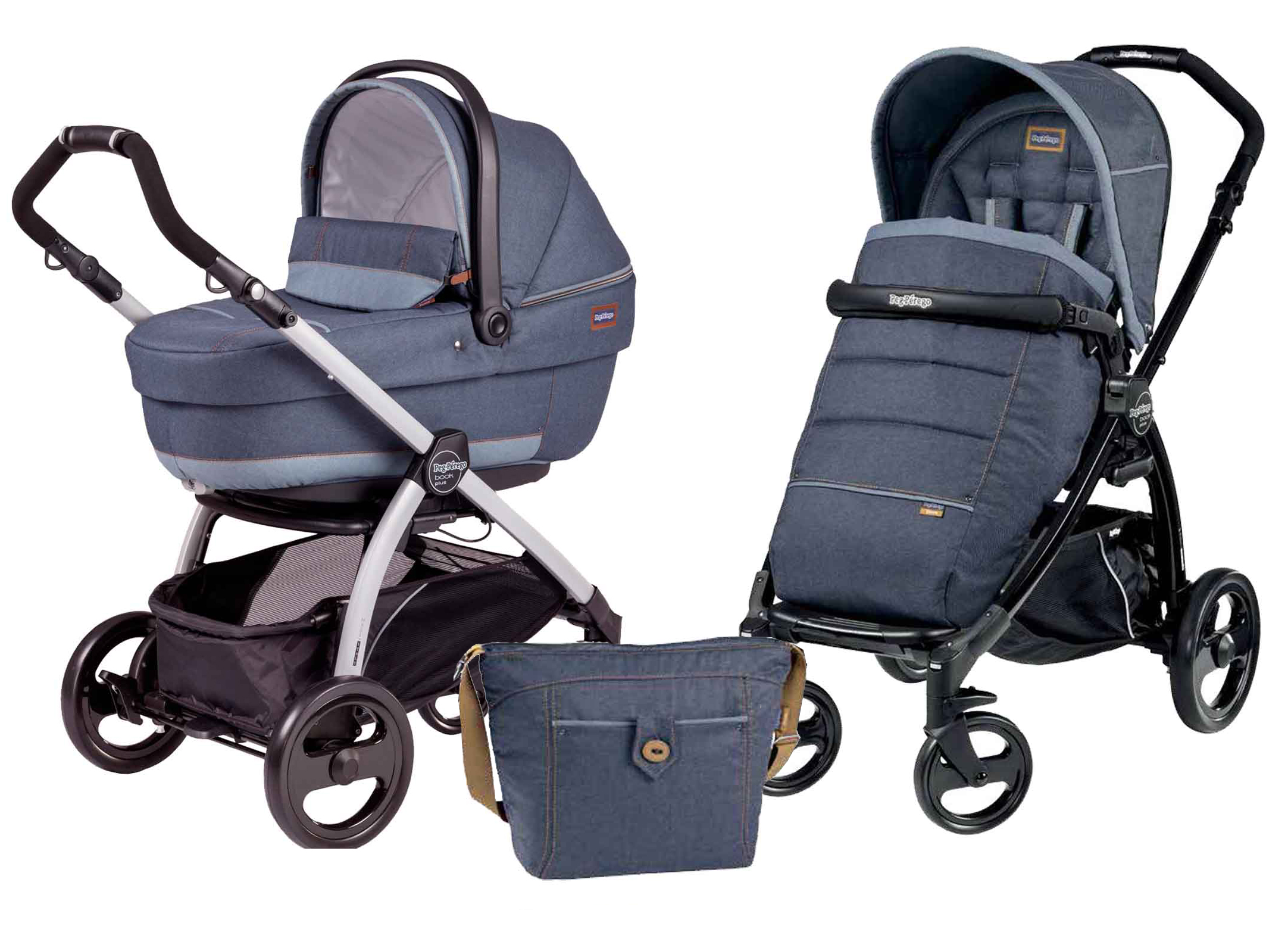 Коляска 2 в 1 Peg Perego Book Plus XL Modular Blue Denim