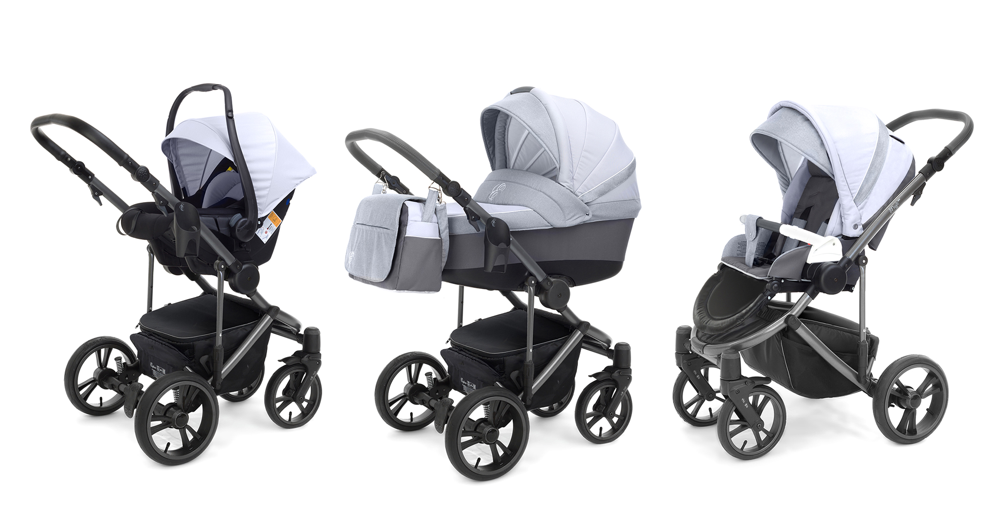 Коляска 3 в 1 Esspero Grand Magic Pro (шасси Graphite) Grey Stone