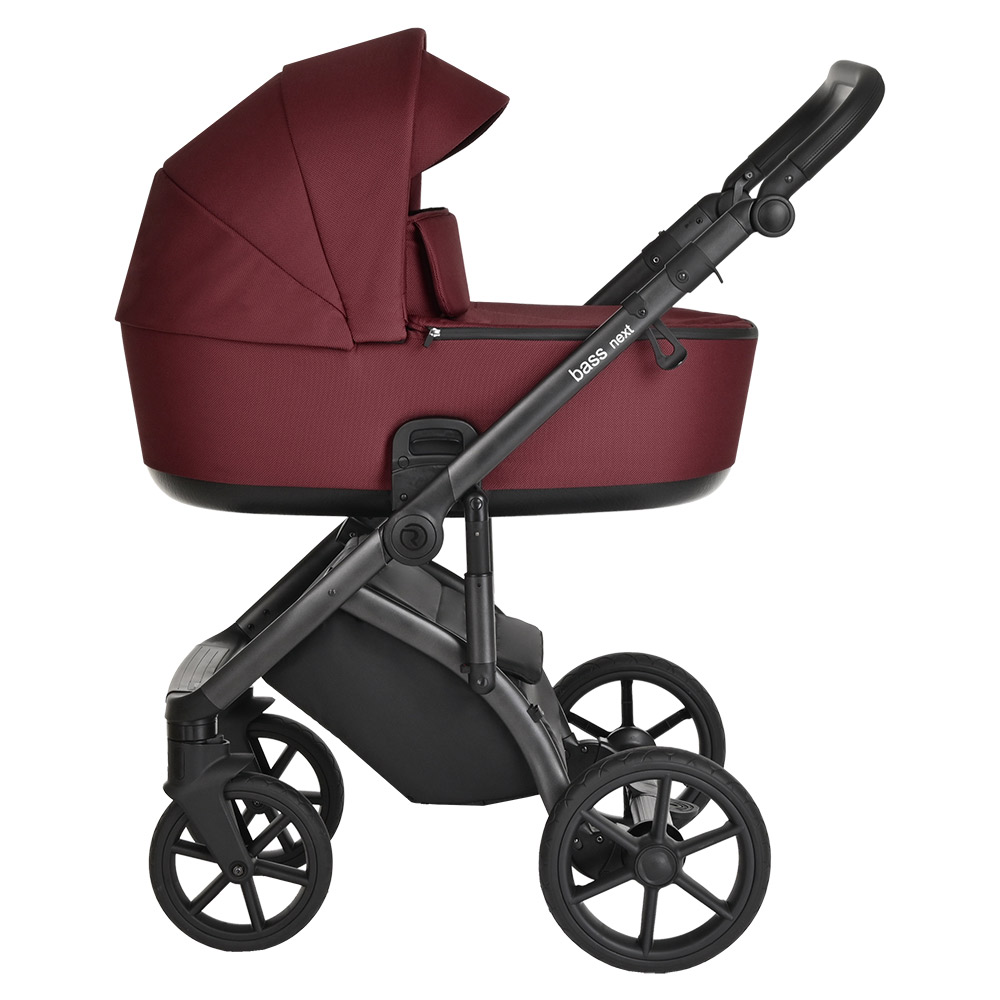 Коляска 2 в 1 Roan Bass Next Ruby Mood/Black/ руч.Черный