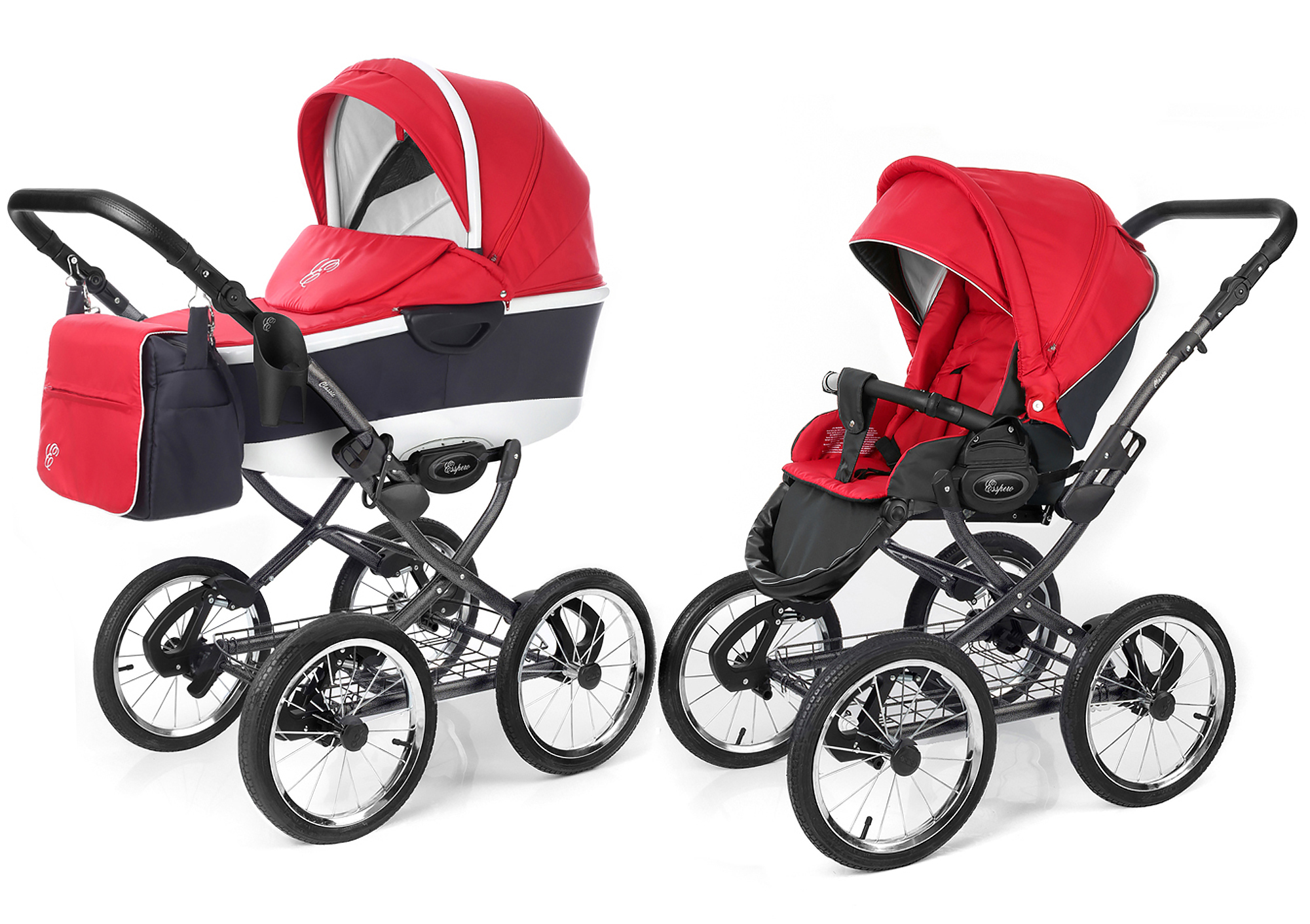 Коляска 2 в 1 Esspero Classic Alu (шасси Graphite) Red
