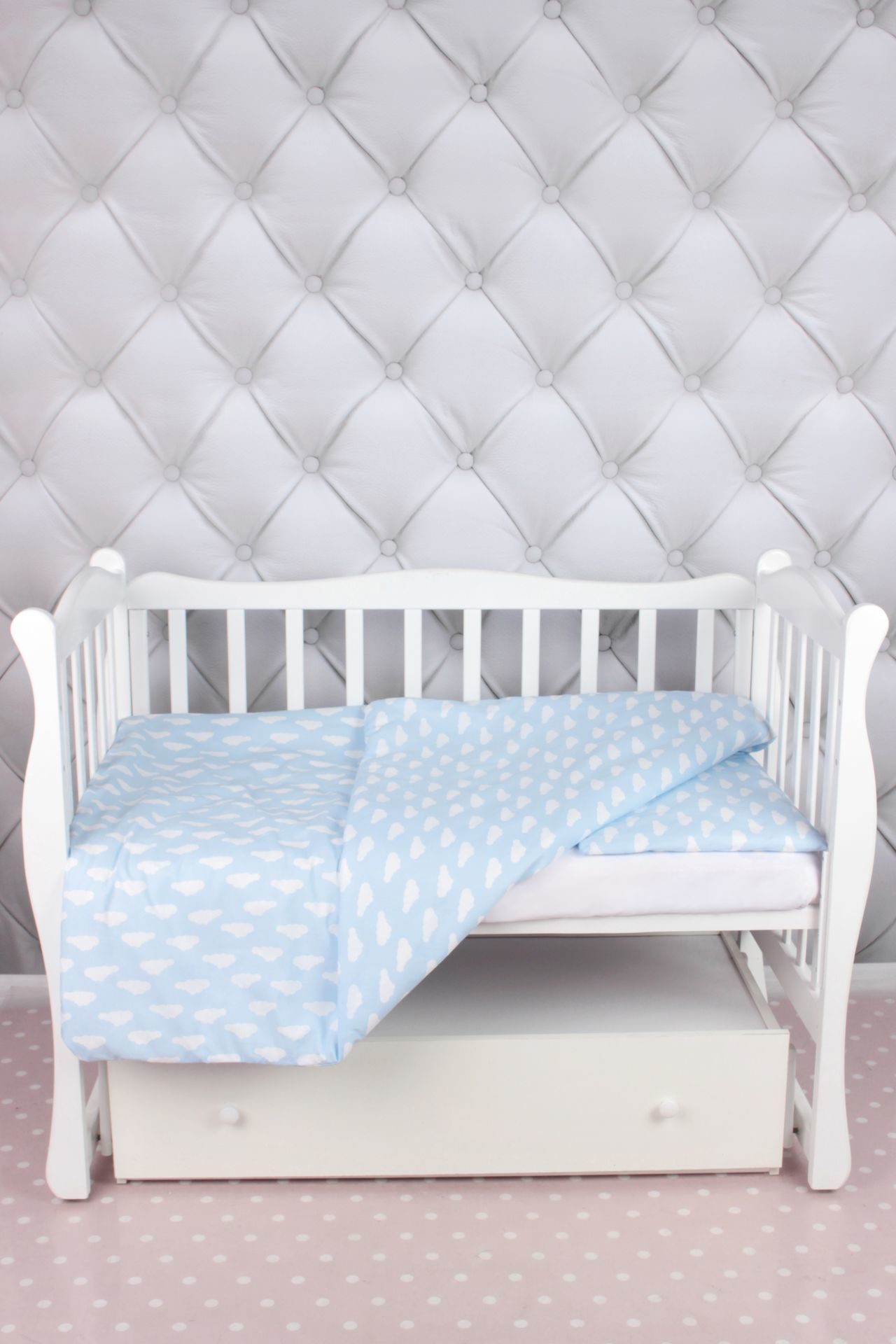 Комплект в кроватку 3 предмета AmaroBaby Baby Boom Облака Голубой