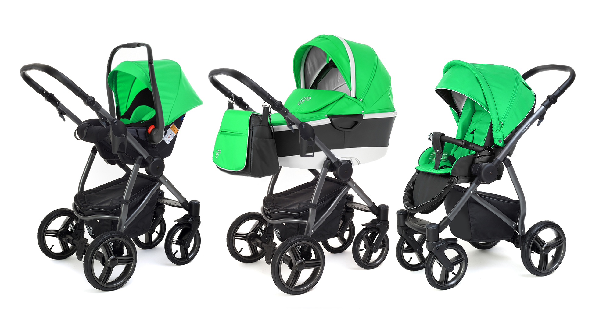 Коляска 3 в 1 Esspero Newborn Lux Alu (шасси Graphite) Green