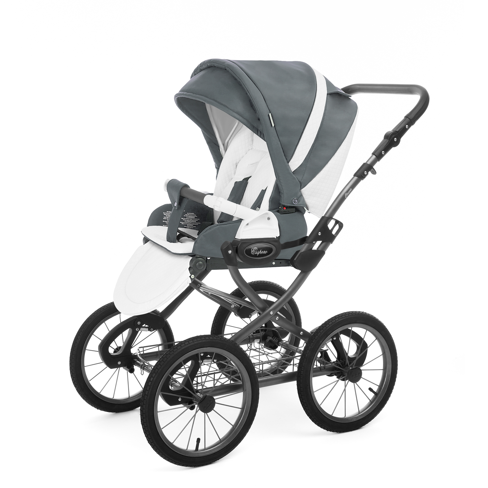 Прогулочная коляска Esspero Grand Classic (шасси Graphite) Nappa Blue Grey