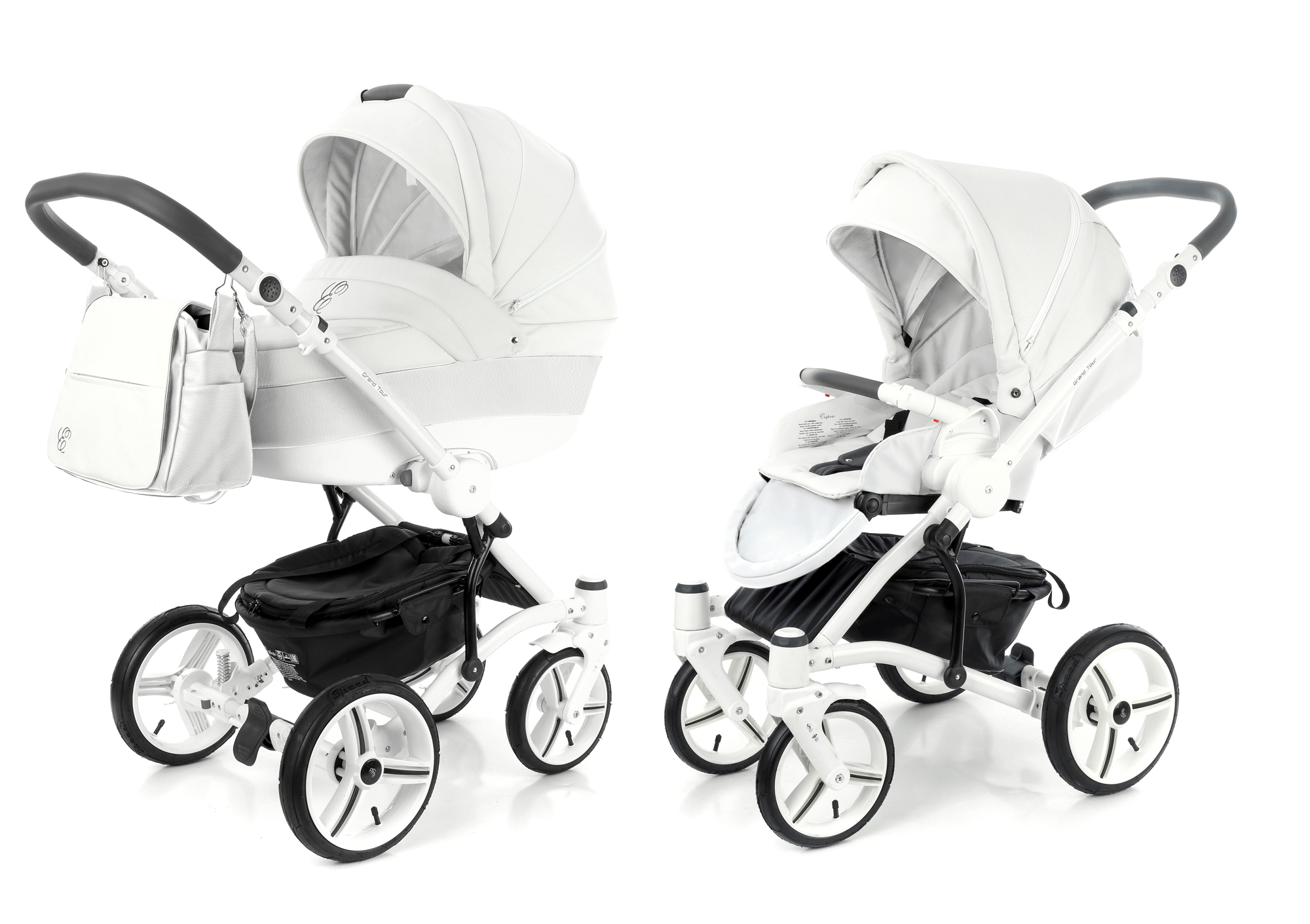 Коляска 2 в 1 Esspero Grand Tour (шасси White) Argtic leatherette
