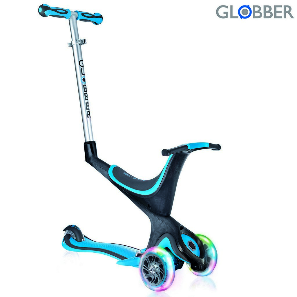 Самокат GLOBBER EVO 5 in 1 с 3 светящимися колесами Sky Blue