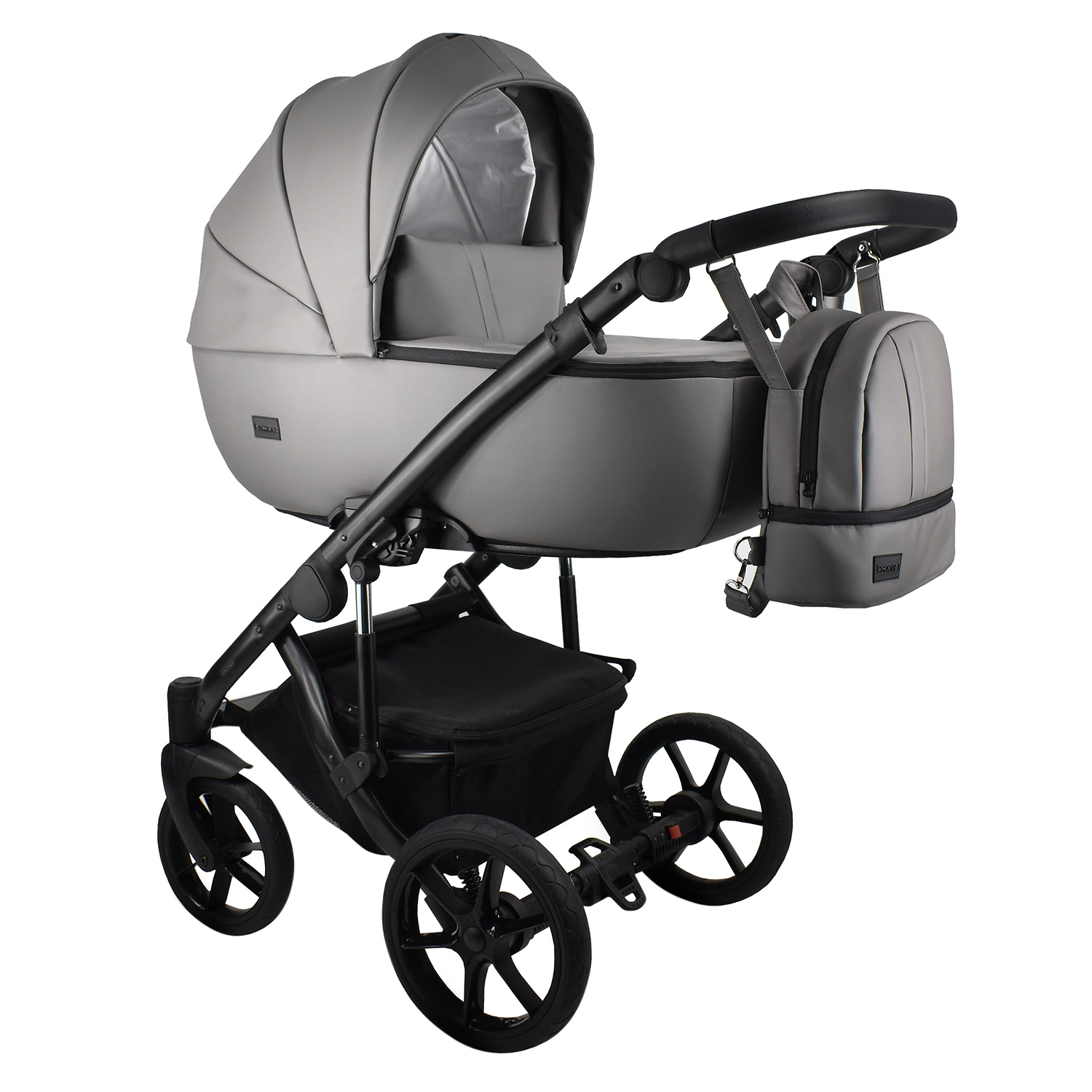 Коляска 2в1 BEXA AIR ECO серая кожа