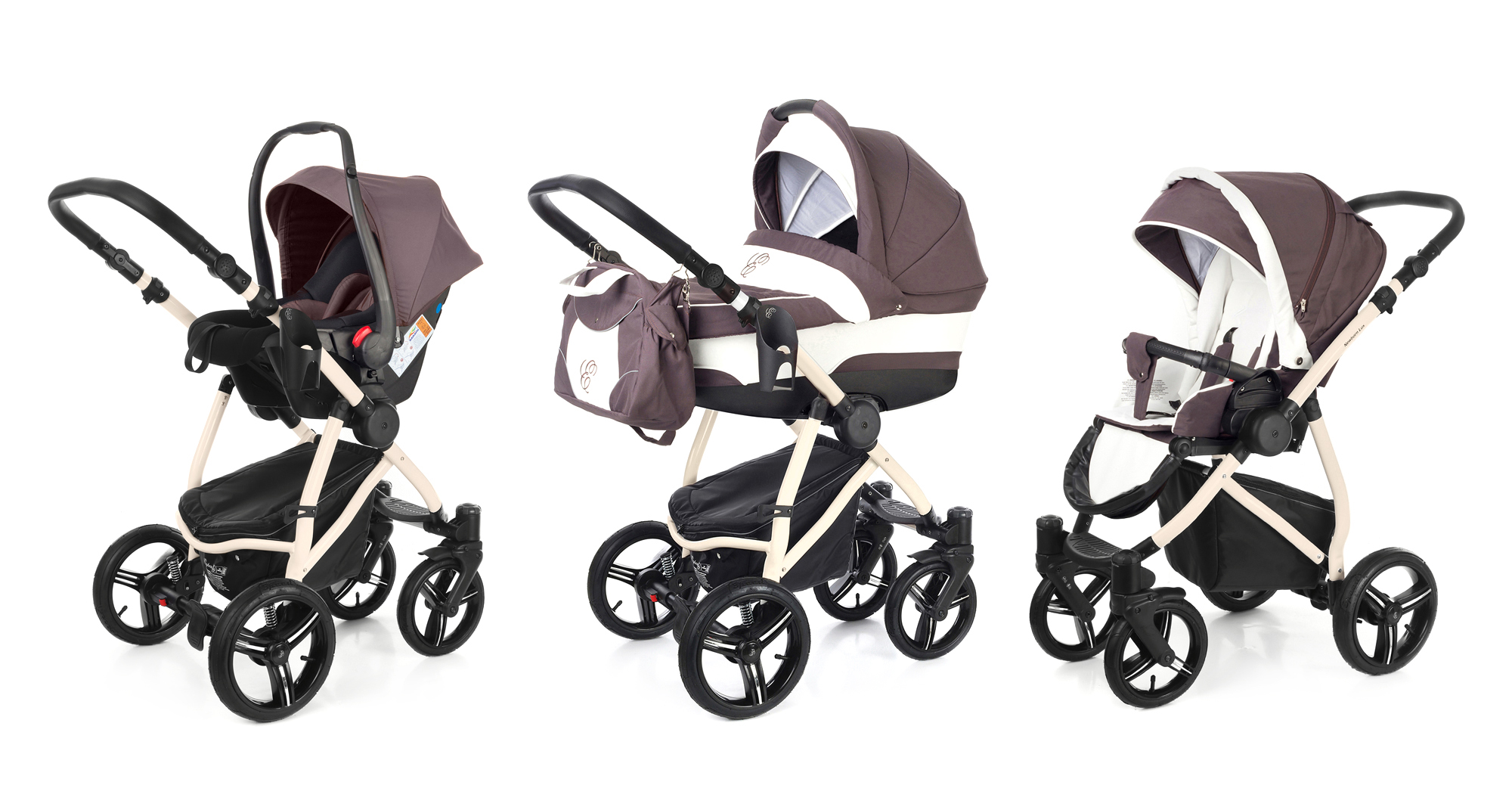 Коляска 3 в 1 Esspero Newborn Lux (шасси Beige) Brown Lux