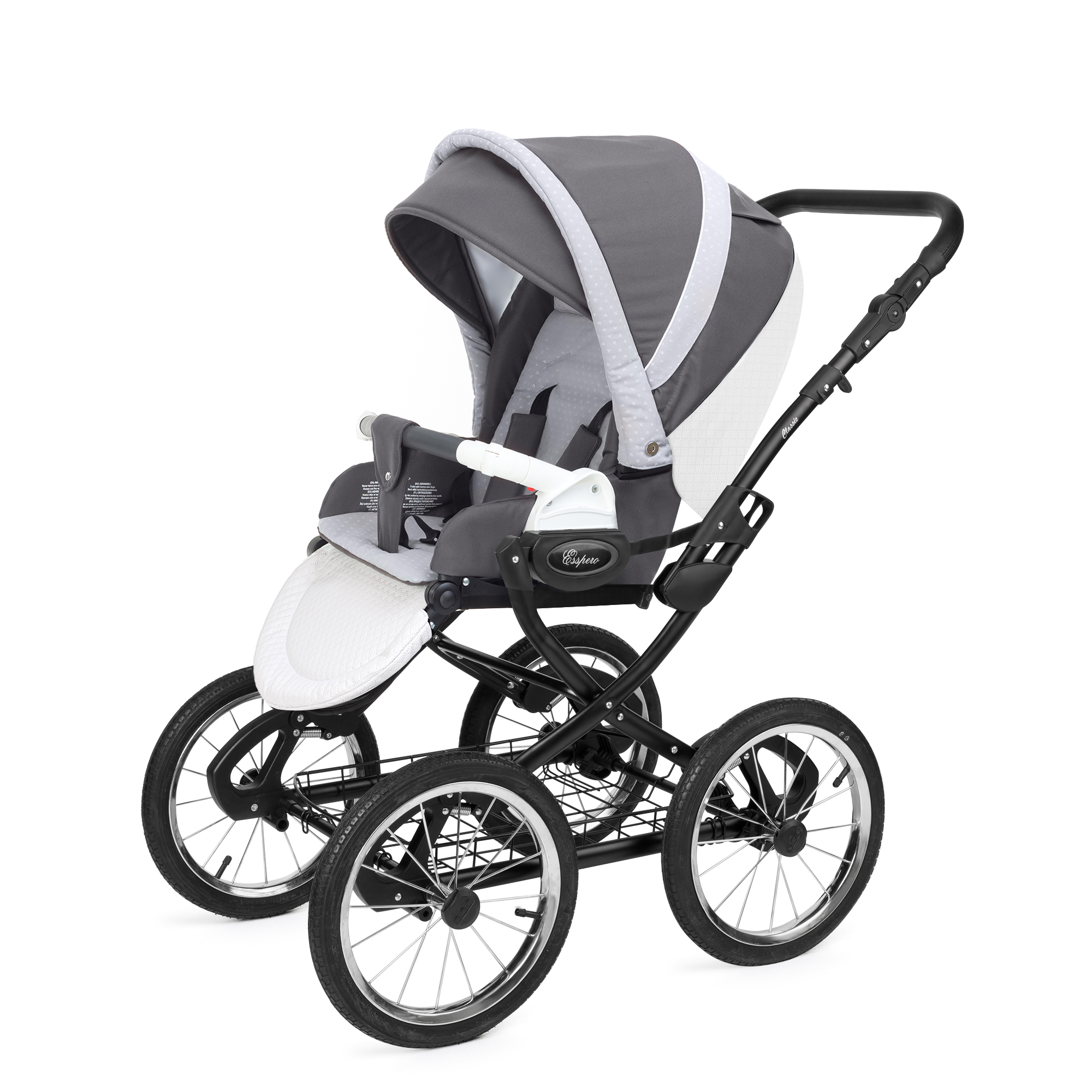Прогулочная коляска Esspero Grand Classic (шасси Black) Royal Silver