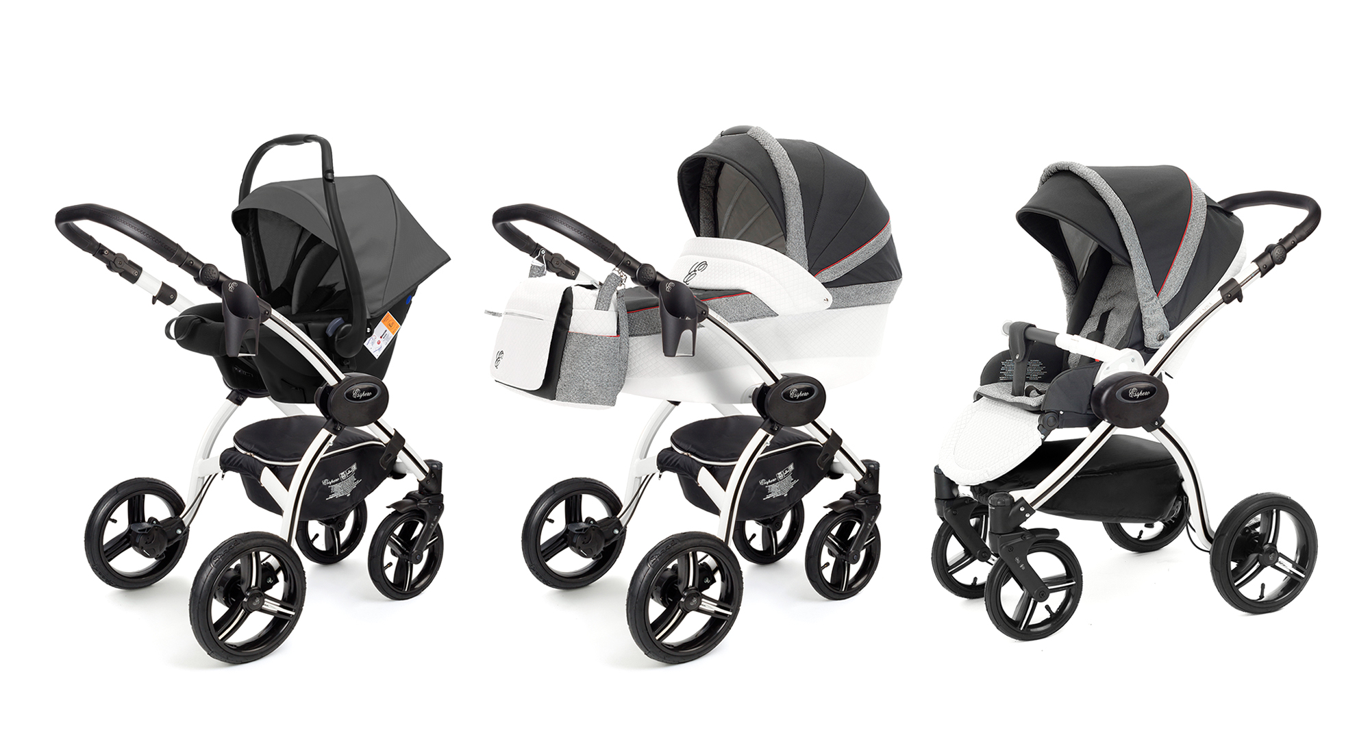 Коляска 3 в 1 Esspero Grand I-Nova (шасси White) Royal Grey
