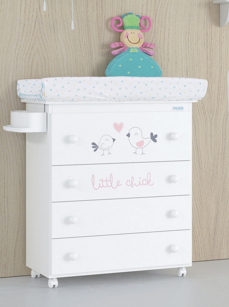 Комод пеленальный Micuna Little Chick B-947 White/Pink
