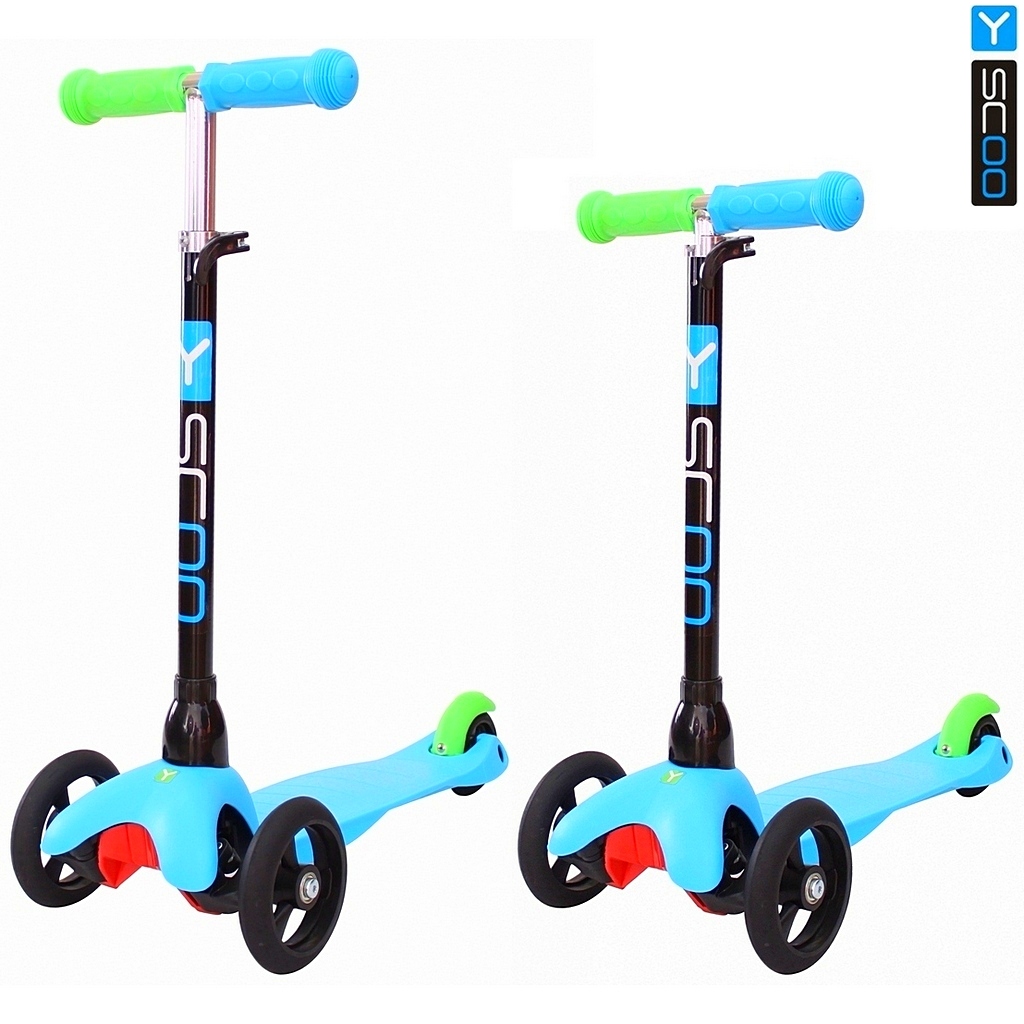 Самокат трехколесный Y-SCOO MINI GLAM RT light blue