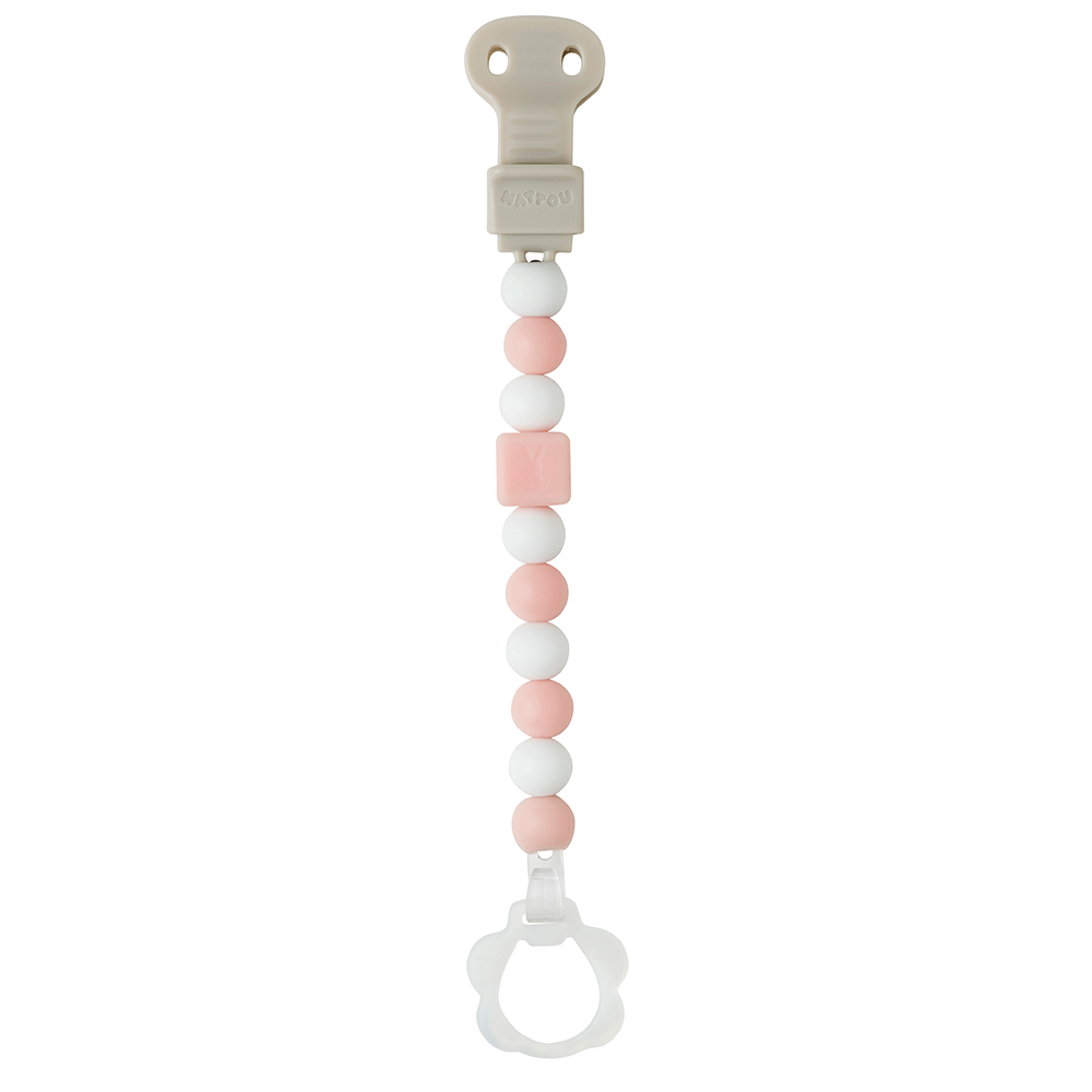 Держатель для соски Nattou Pacifinder Lapidou light pink-white 879347