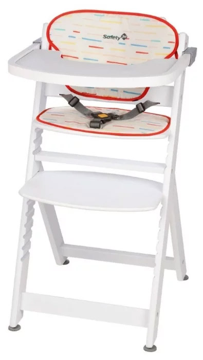 Стульчик для кормления Safety 1st Timba + мягкий вкладыш Red Lines/White Wood