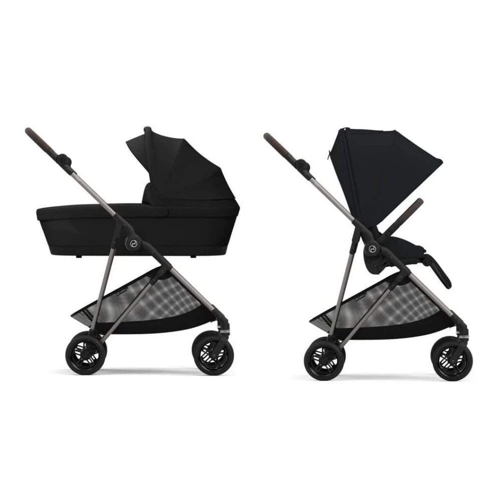 Коляска 2 в 1 Cybex Melio Magic Black с дождевиком