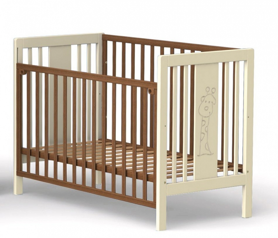Кровать Fiorellino Giraffe 120x60 Слоновая кость/Орех