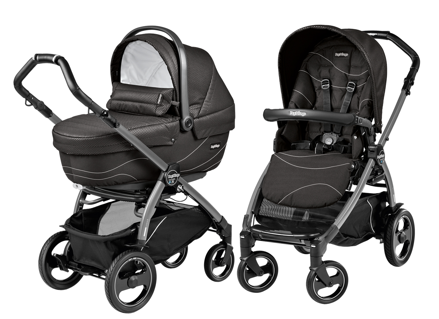 Коляска 2 в 1 Peg Perego Book 51 S XL Modular (шасси Jet) Bloom Black