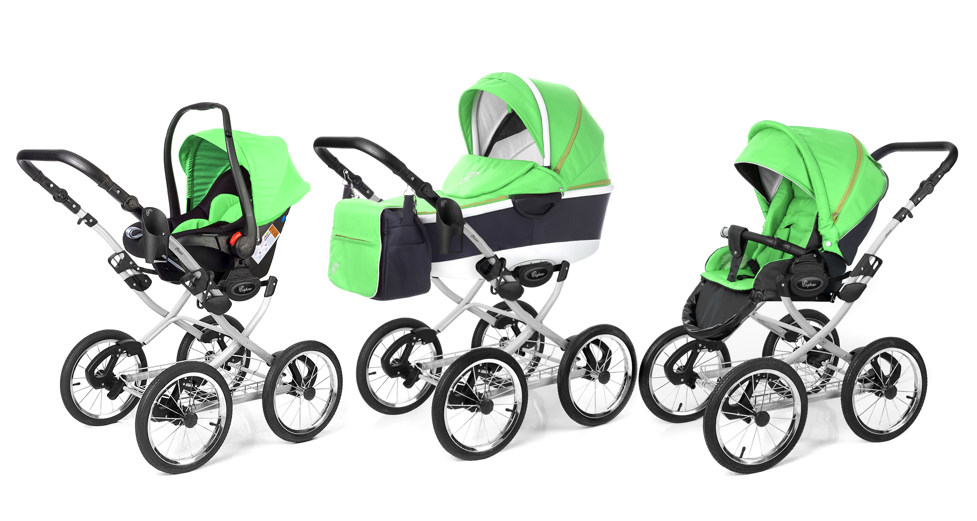 Коляска 3 в 1 Esspero Classic Alu (шасси Grey) Green